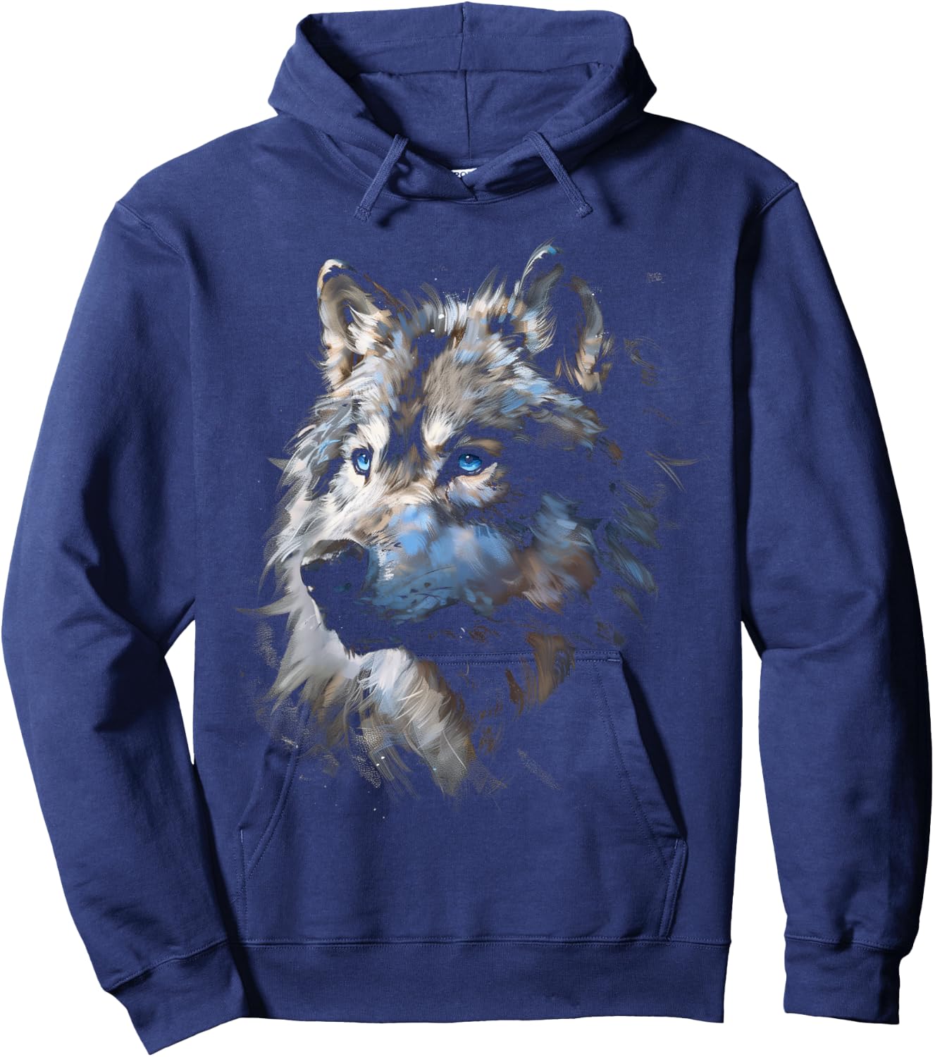 Alpha Wolf Shirt Fantasy Art Graphic Blue Eyes Wolf Lovers Hoodie - Hoodie | Navy