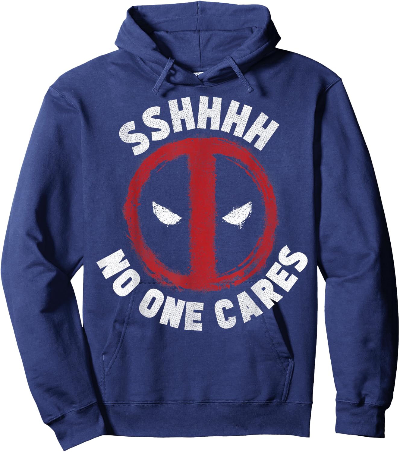 Marvel Deadpool Sshhhh No One Cares Logo Hoodie - Hoodie | Navy