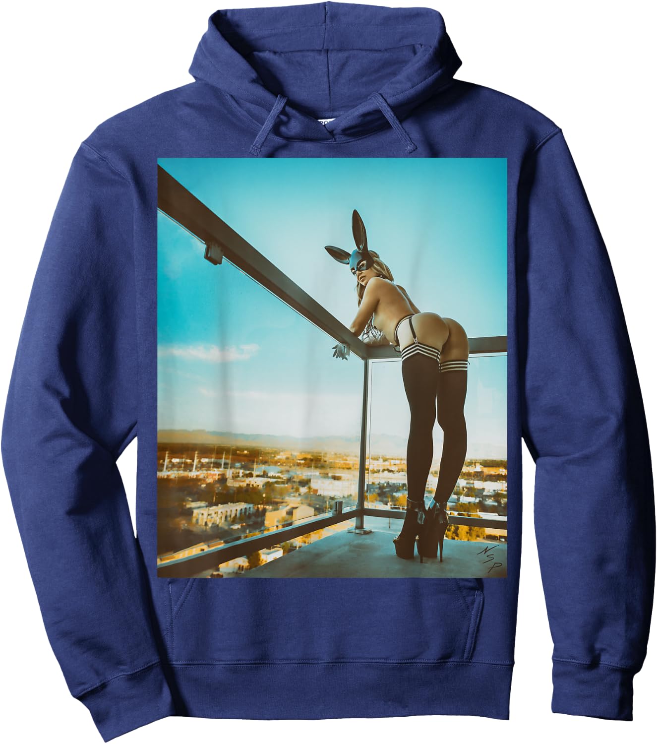 Sexy Girl - "Bad Bunny Pinup Girl w/ Nice Butt" Hoodie - Hoodie | Navy