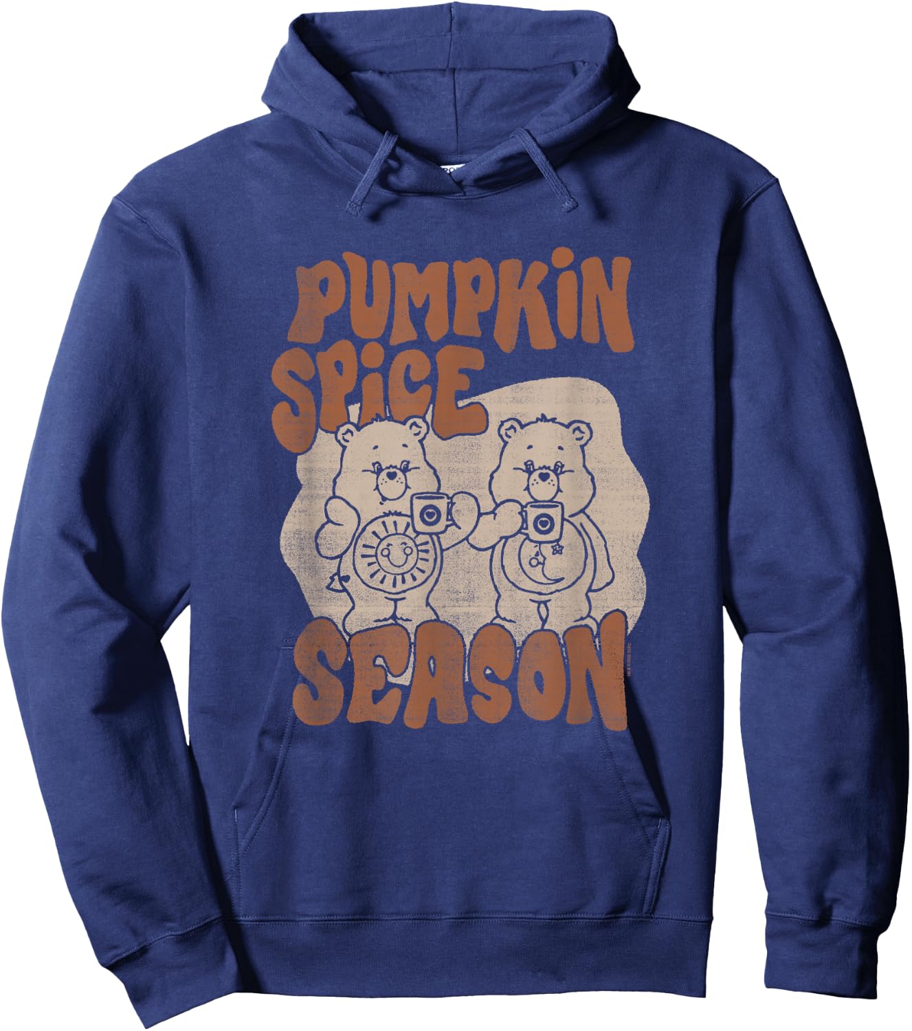 Care Bears Thanksgiving Vintage Pumpkin Spice Season Duo Hoodie - Hoodie | Navy