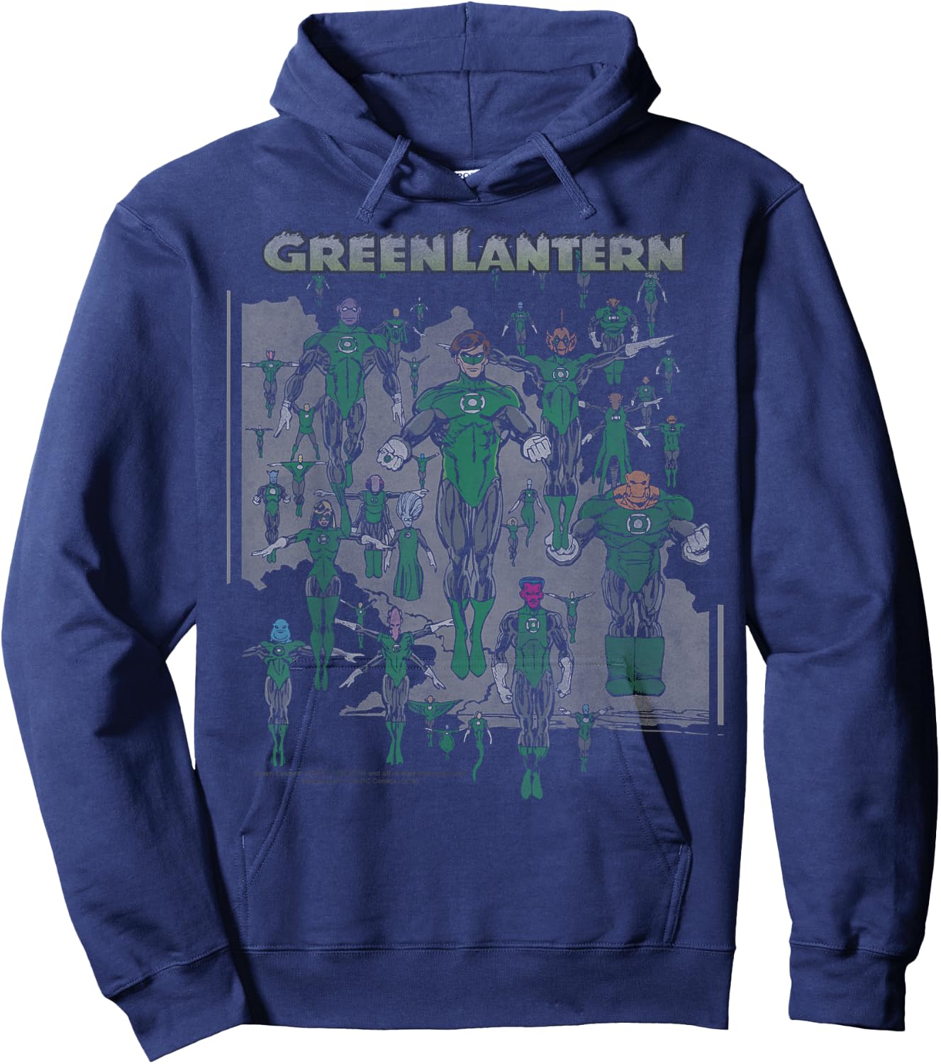 DC Comics The Green Lantern Green Group Hoodie - Hoodie | Navy