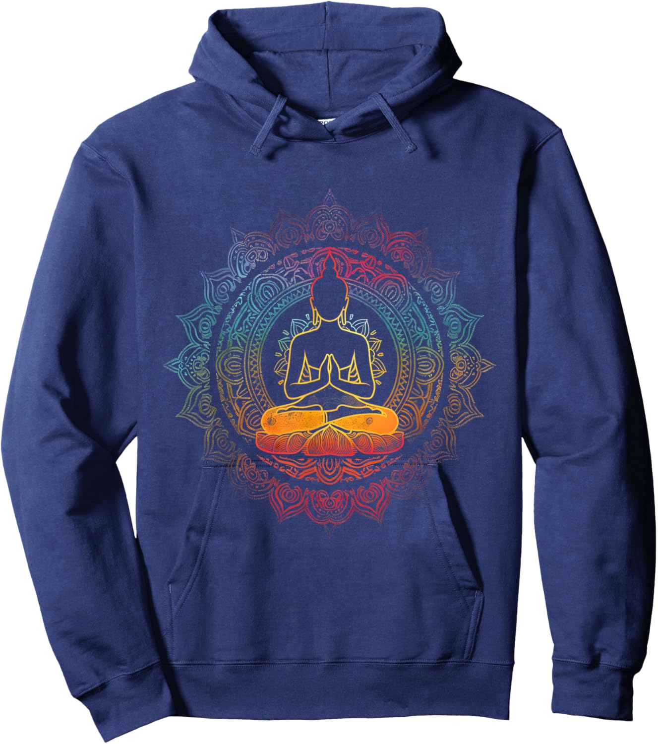 Zen Buddha Meditation Mandala Spiritual Buddhist Hindu Hoodie - Hoodie | Navy