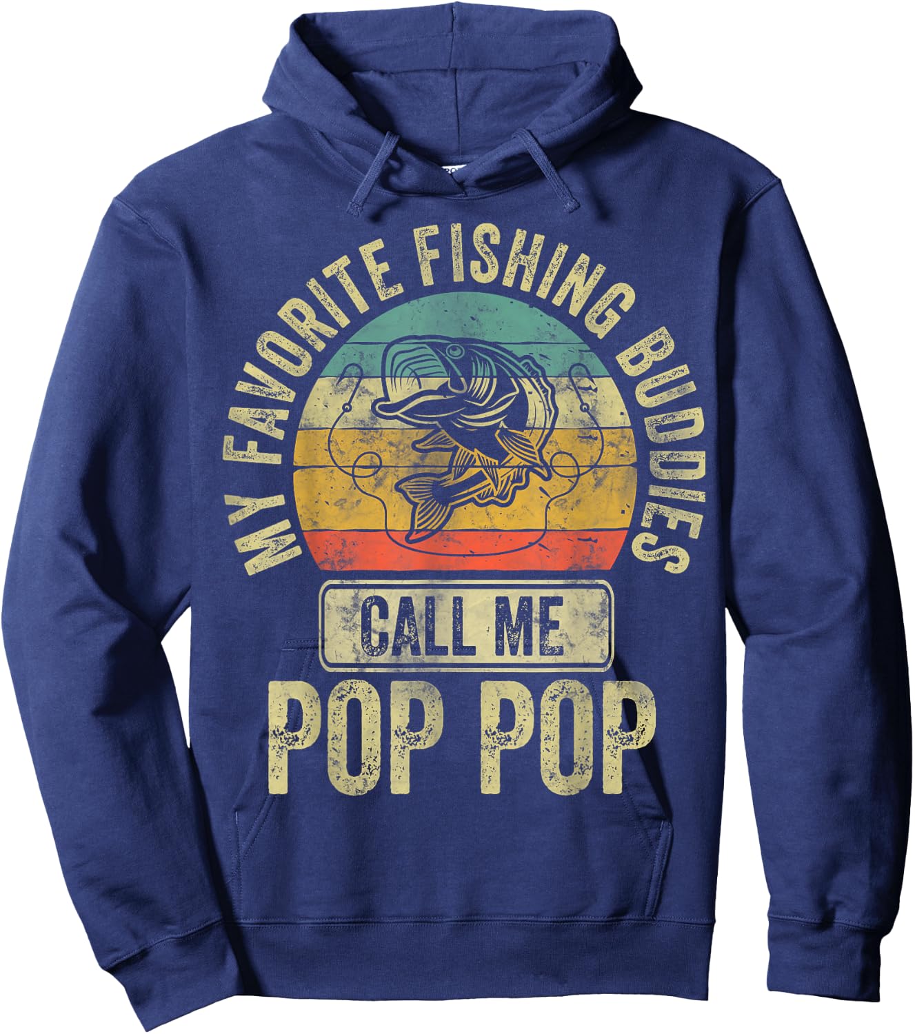 My Favorite Fishing Buddies Call Me Pop Pop Shirt Fisherman Hoodie - Hoodie | Navy