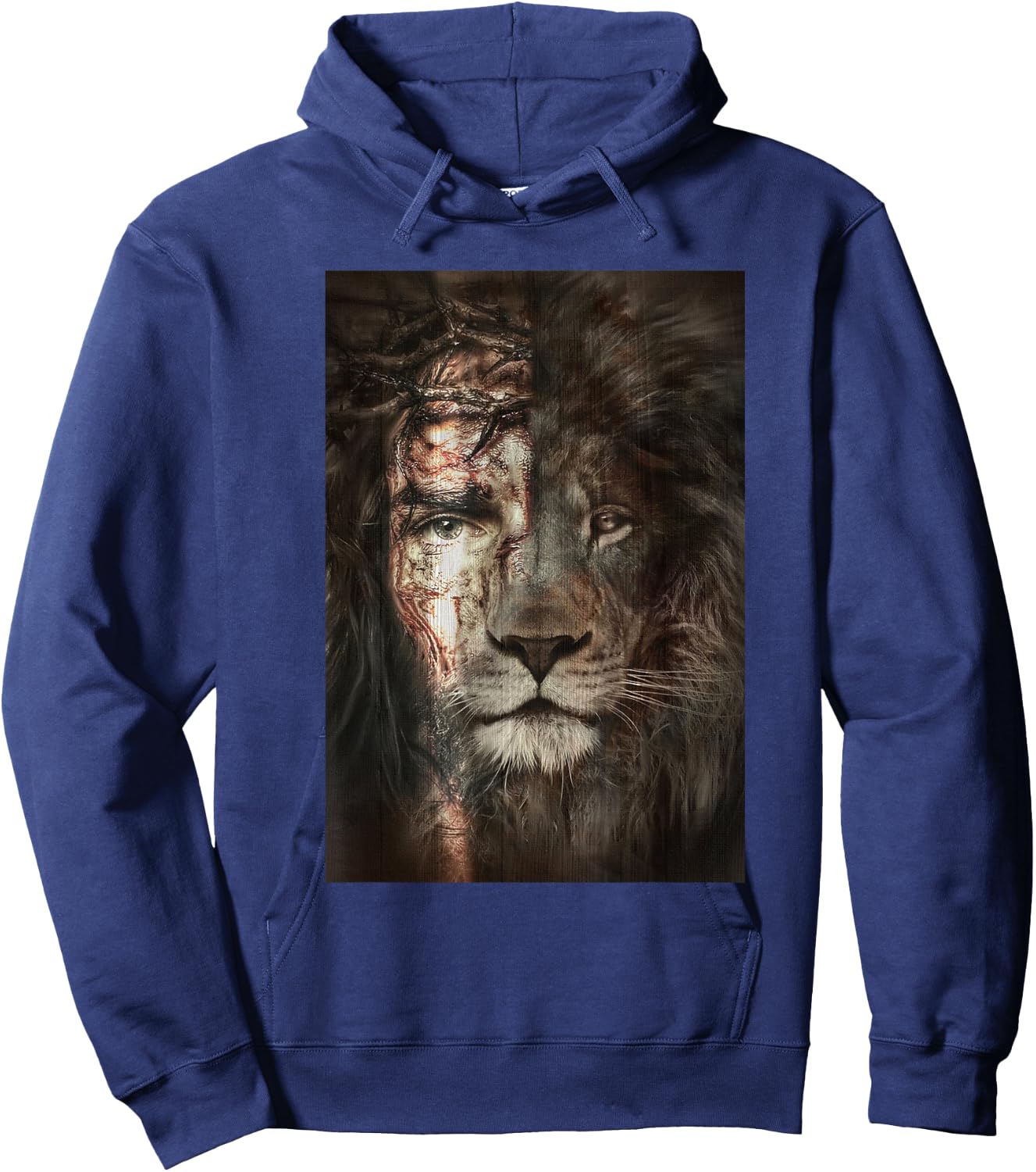 Jesus and lion Christian Gifts Hoodie - Hoodie | Navy