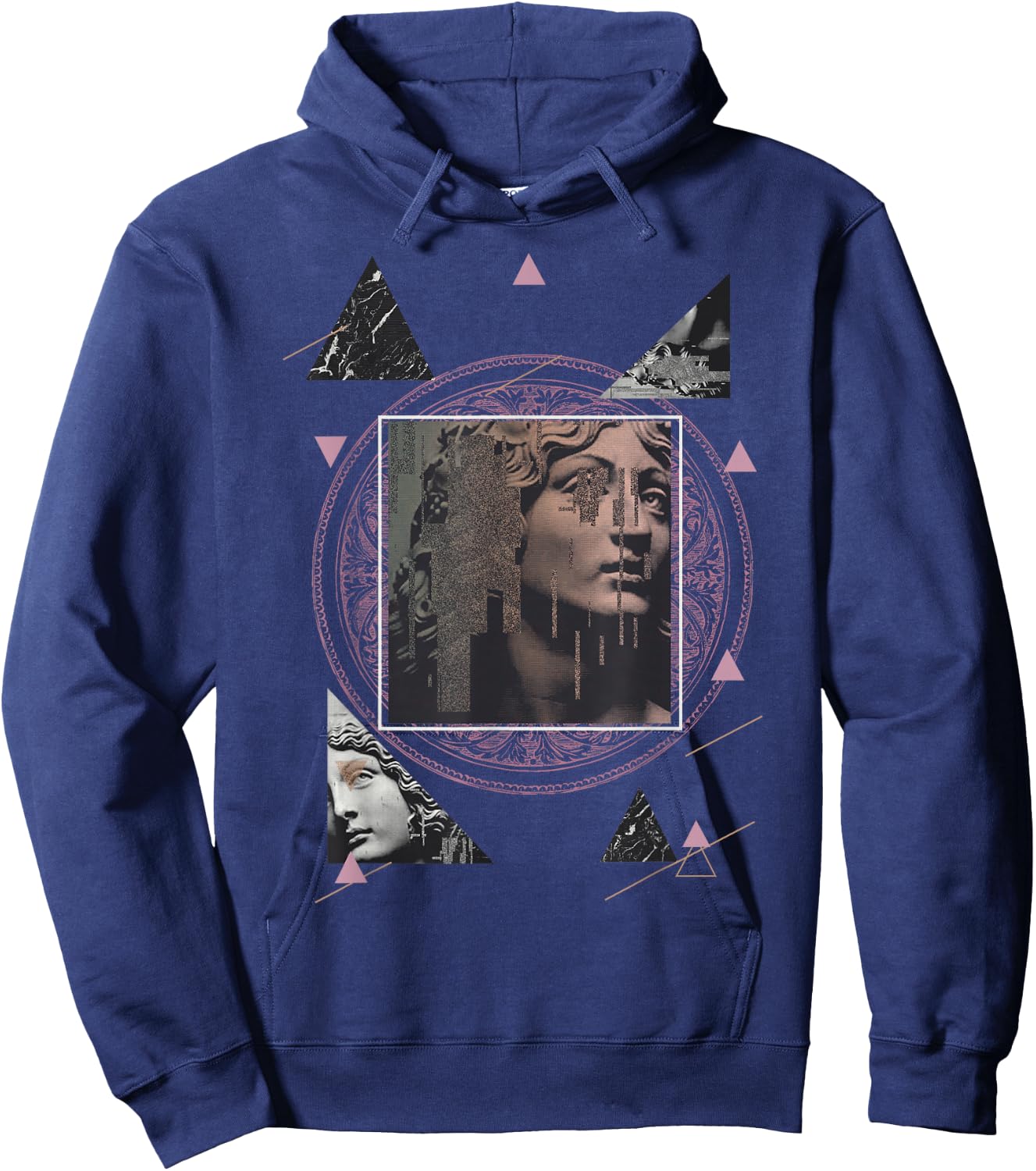 Vaporwave Aesthetic Retro Clothing 80s 90s Greek Statue Art Hoodie - Hoodie | Navy