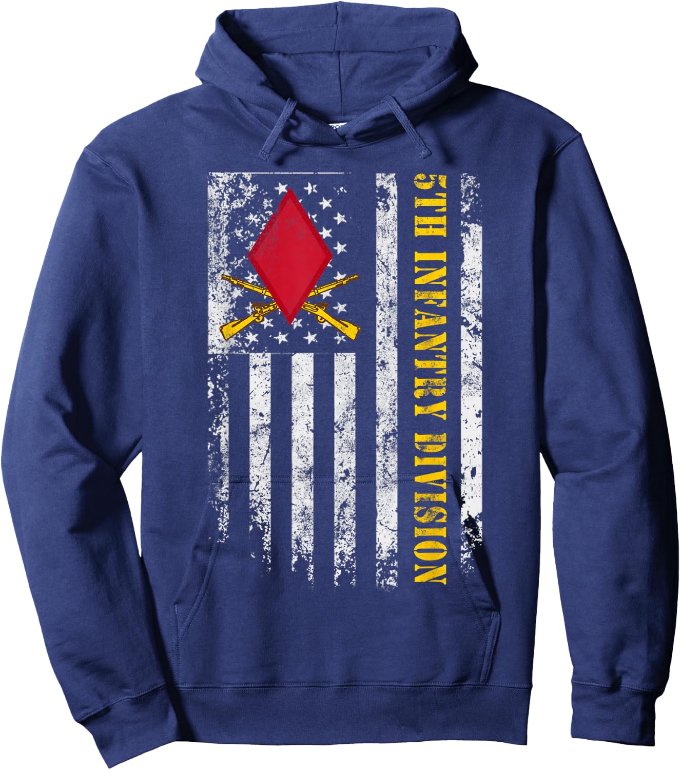 5th Infantry Division "Red Diamond" Shirt Flag Veterans Day Hoodie - Hoodie | Navy