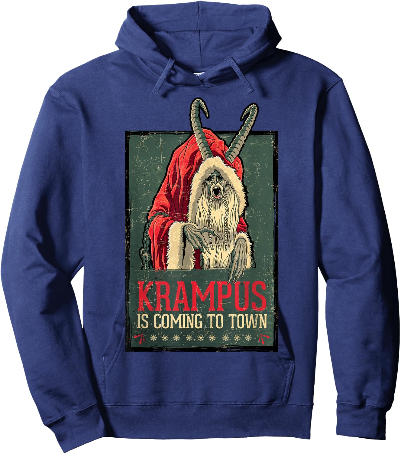 Legendary Pictures Krampus Poster Vintage Hoodie - Hoodie | Navy