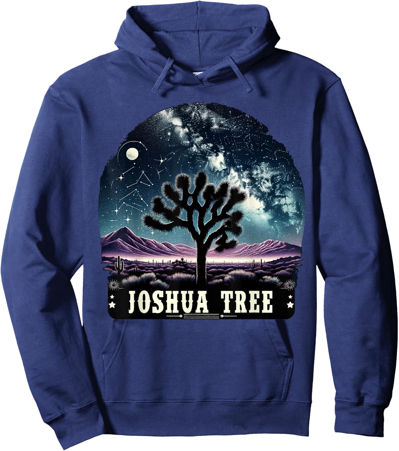 Joshua Tree National Park Night Scene Hiking Camping Outdoor Hoodie - Hoodie | Navy