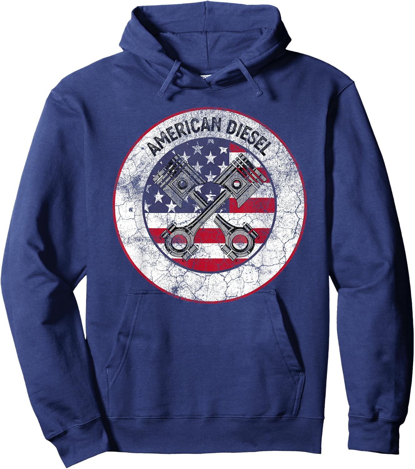American Diesel Flag Vintage Diesel Mechanic Smoke Trucks Hoodie - Hoodie | Navy