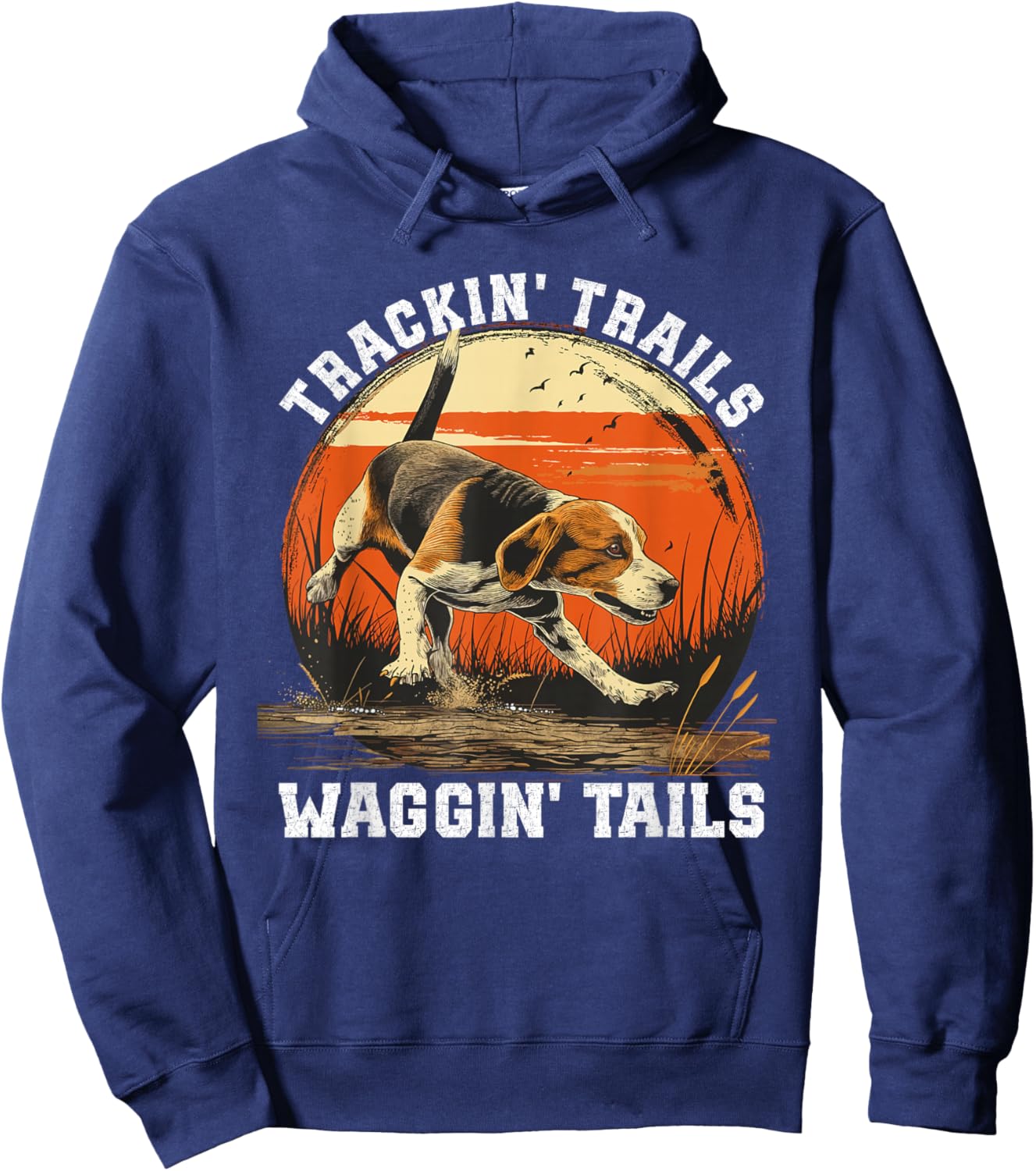 Dog Hunter Tracking Trails Beagle Hunting Hoodie - Hoodie | Navy