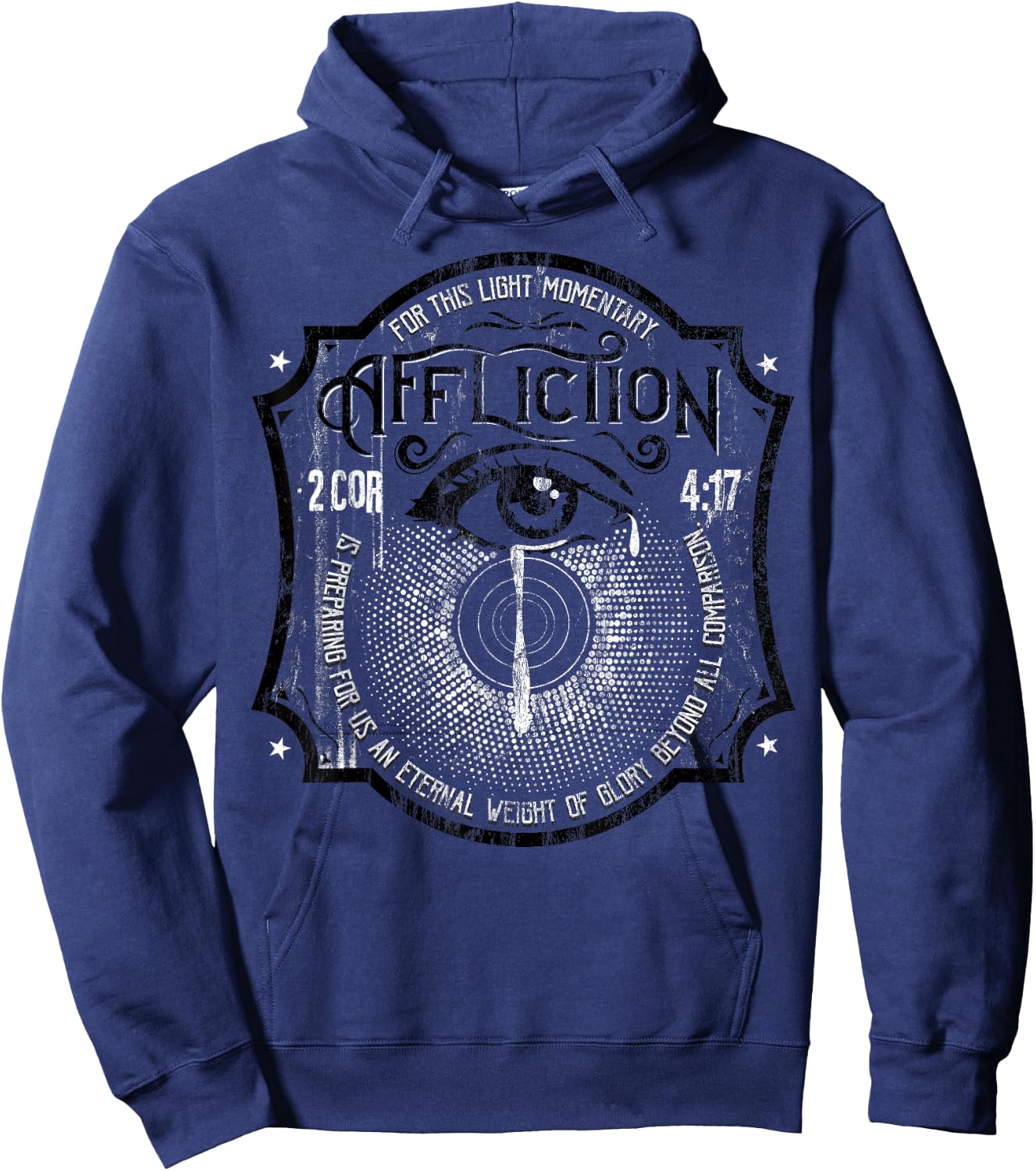 2 Corinthians 4:17 Suffering Brings Glory Christian Hoodie - Hoodie | Navy