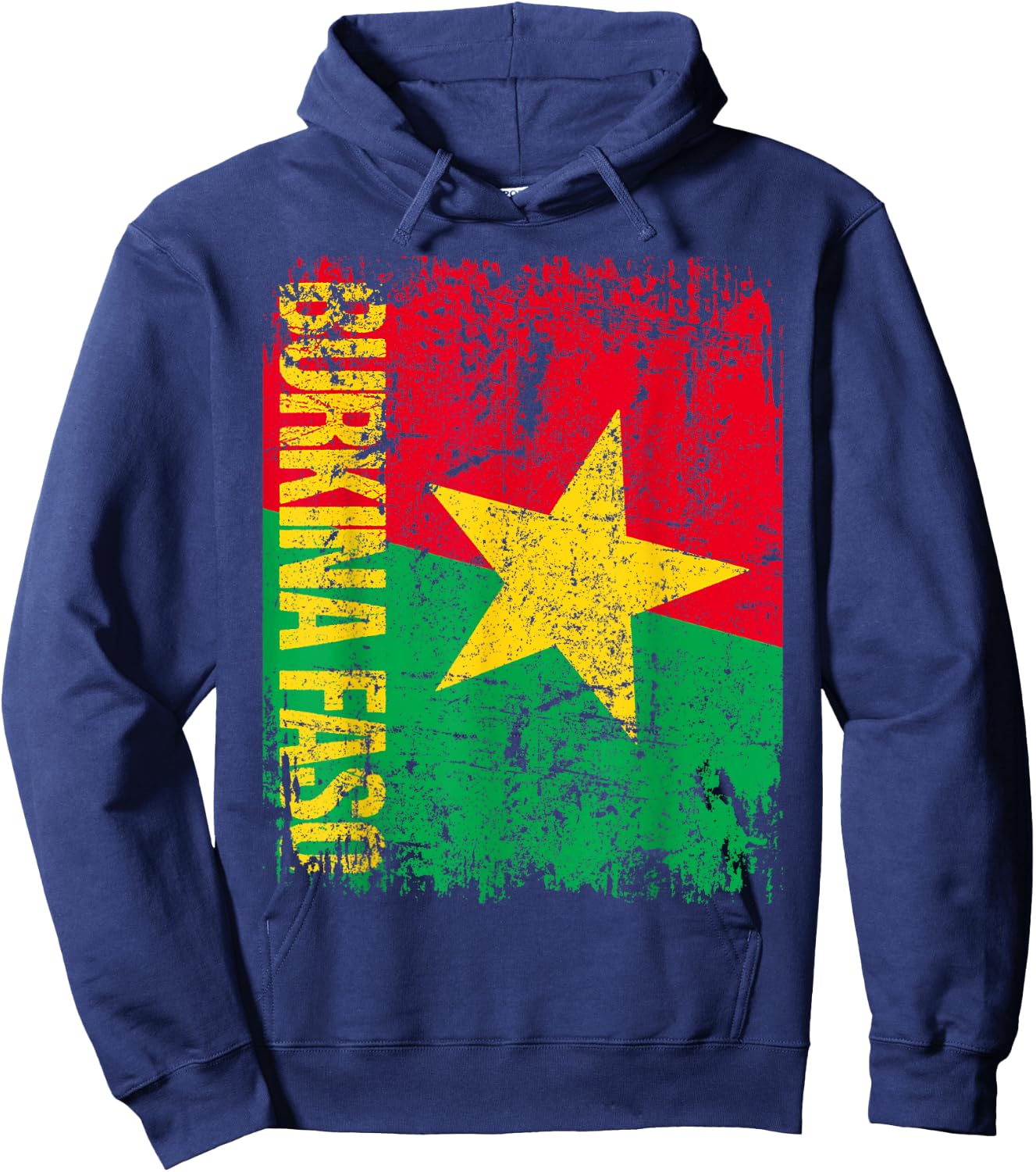 BURKINA FASO Flag Vintage Distressed BURKINA Hoodie - Hoodie | Navy