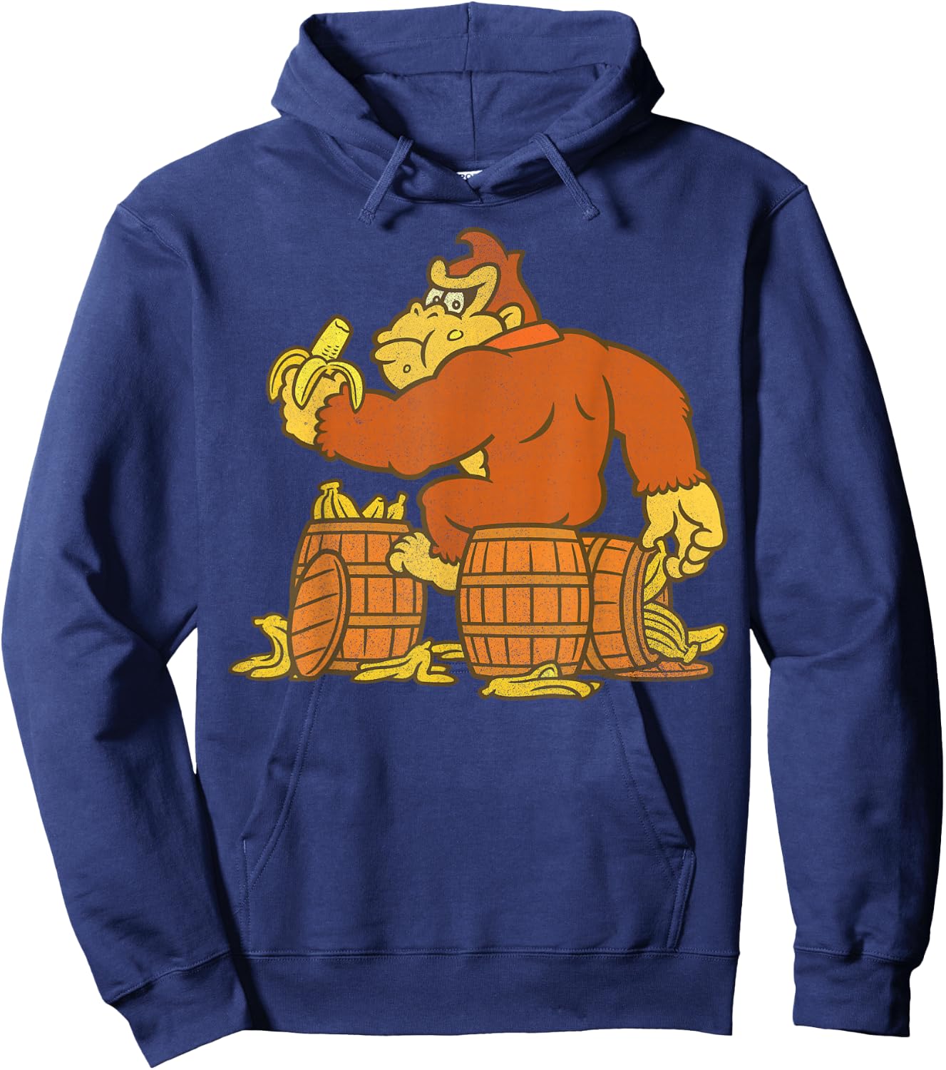 Super Mario Donkey Kong Bananas On Barrel Hoodie - Hoodie | Navy