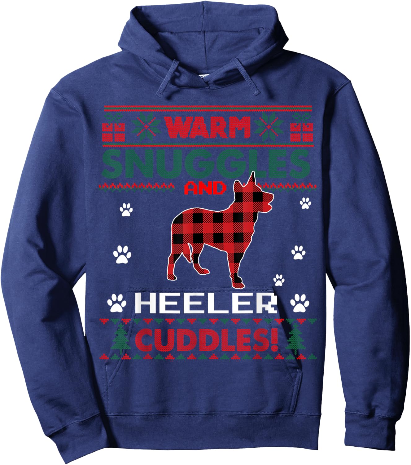 Heeler Dog Lover Christmas Pajama Shirt Xmas Ugly Christmas Hoodie - Hoodie | Navy