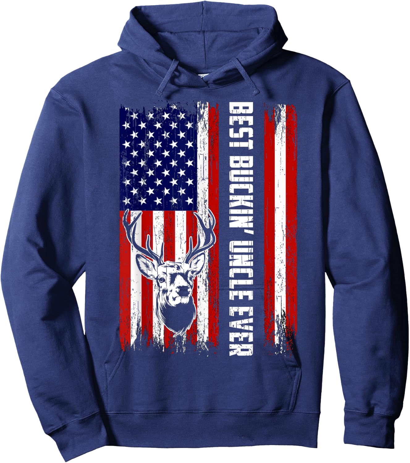 Best Buckin' Uncle Ever Shirt Deer Hunting Bucking Hoodie - Hoodie | Navy