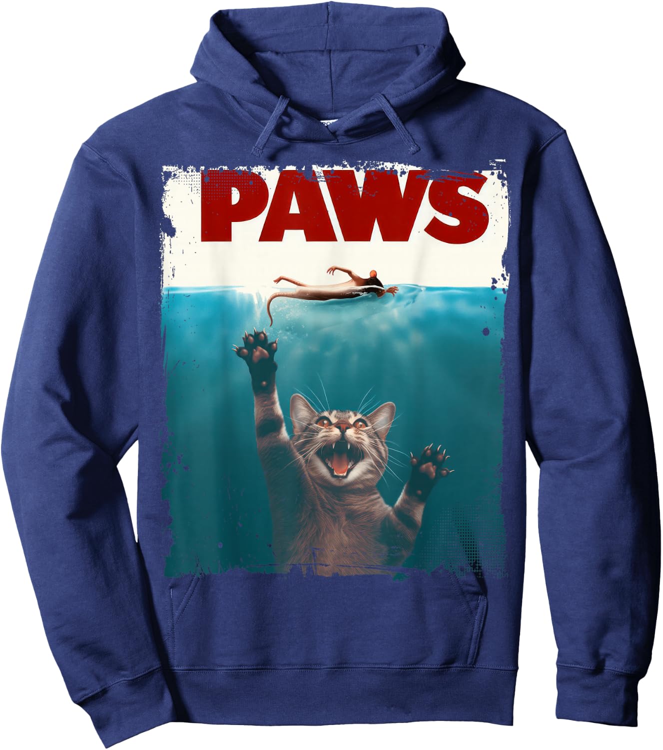 Paws Kitten Meow Parody Funny Cat Lover Gifts Cute Cat Hoodie - Hoodie | Navy