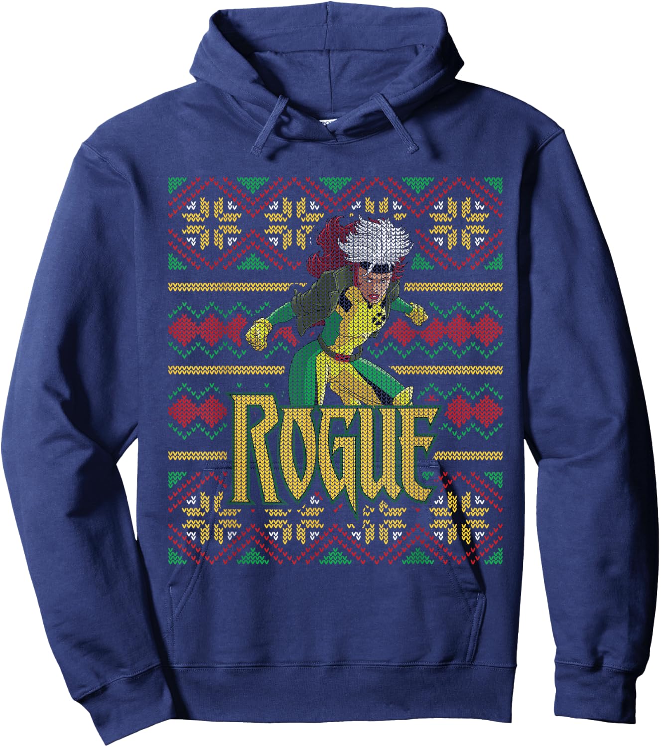 Marvel X-Men Rogue Holiday Sweater Hoodie - Hoodie | Navy