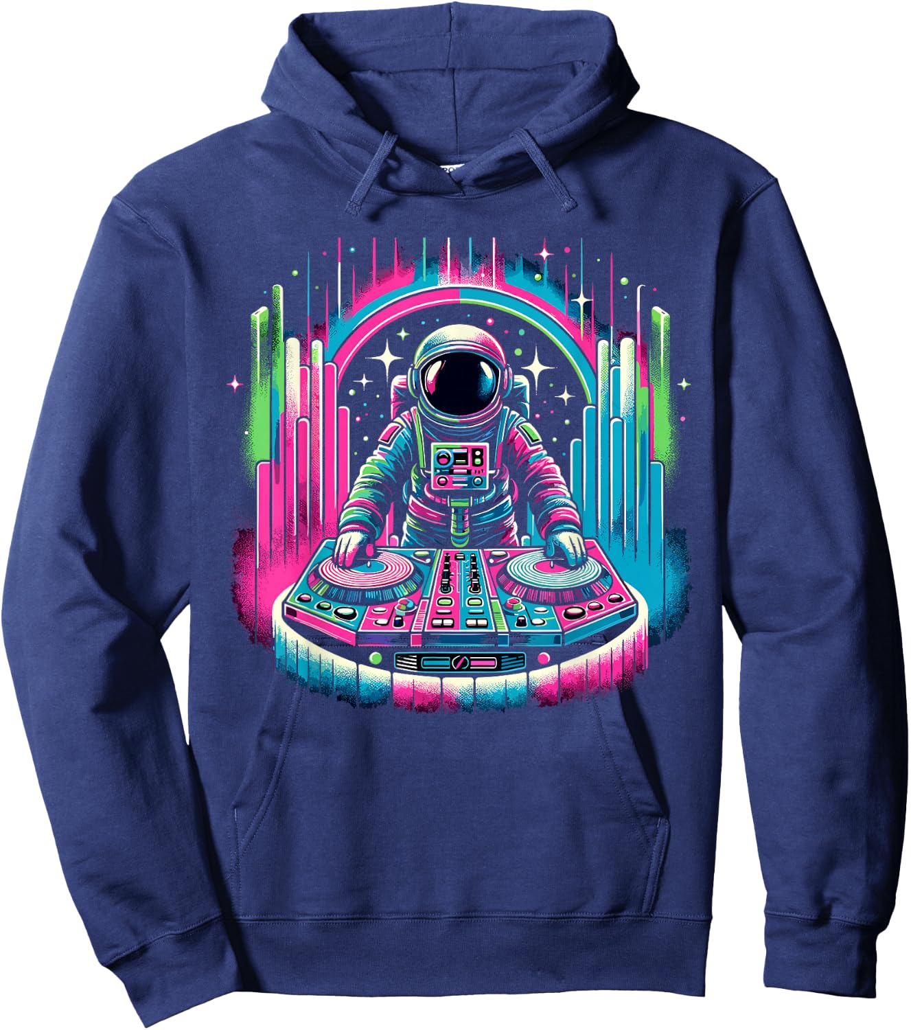 Retro Astronaut DJ Men Women Kids Funny Astronaut Hoodie - Hoodie | Navy