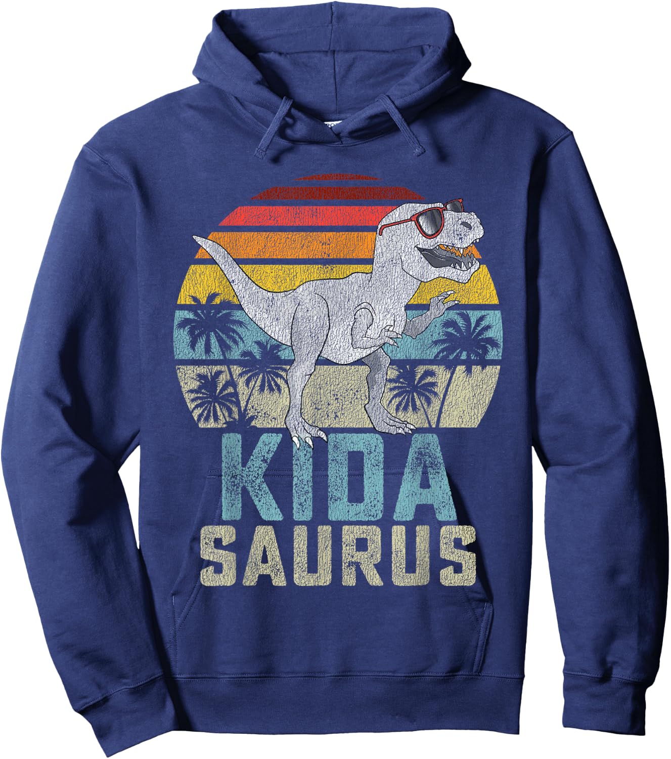 Kidasaurus T Rex Dinosaur Kid Saurus Family Matching Hoodie - Hoodie | Navy