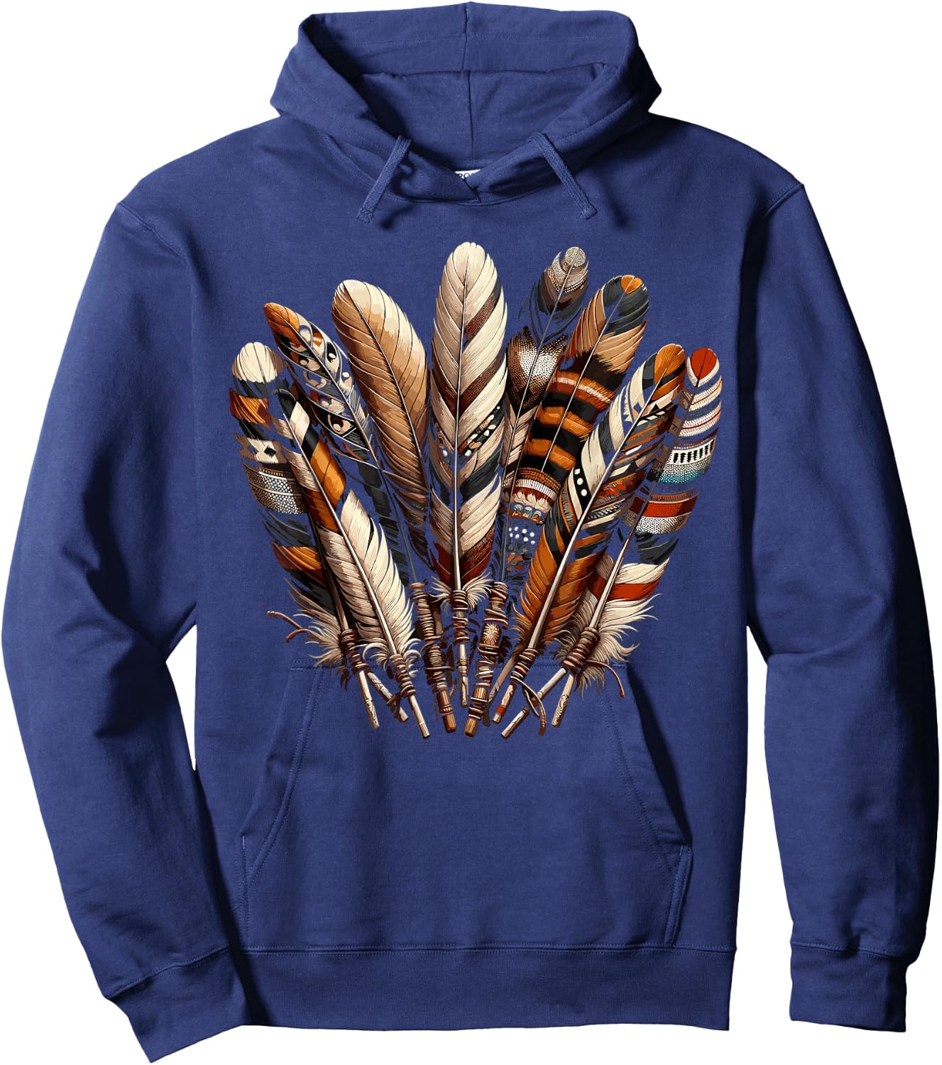 Southwest Native American Indian Feather Hoodie - Hoodie | Navy