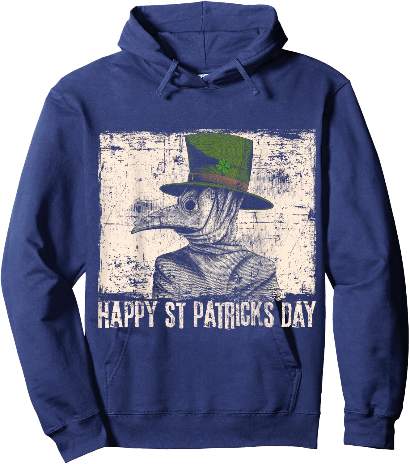 Happy St. Patricks Day Plague Doctor Quarantine Hoodie - Hoodie | Navy
