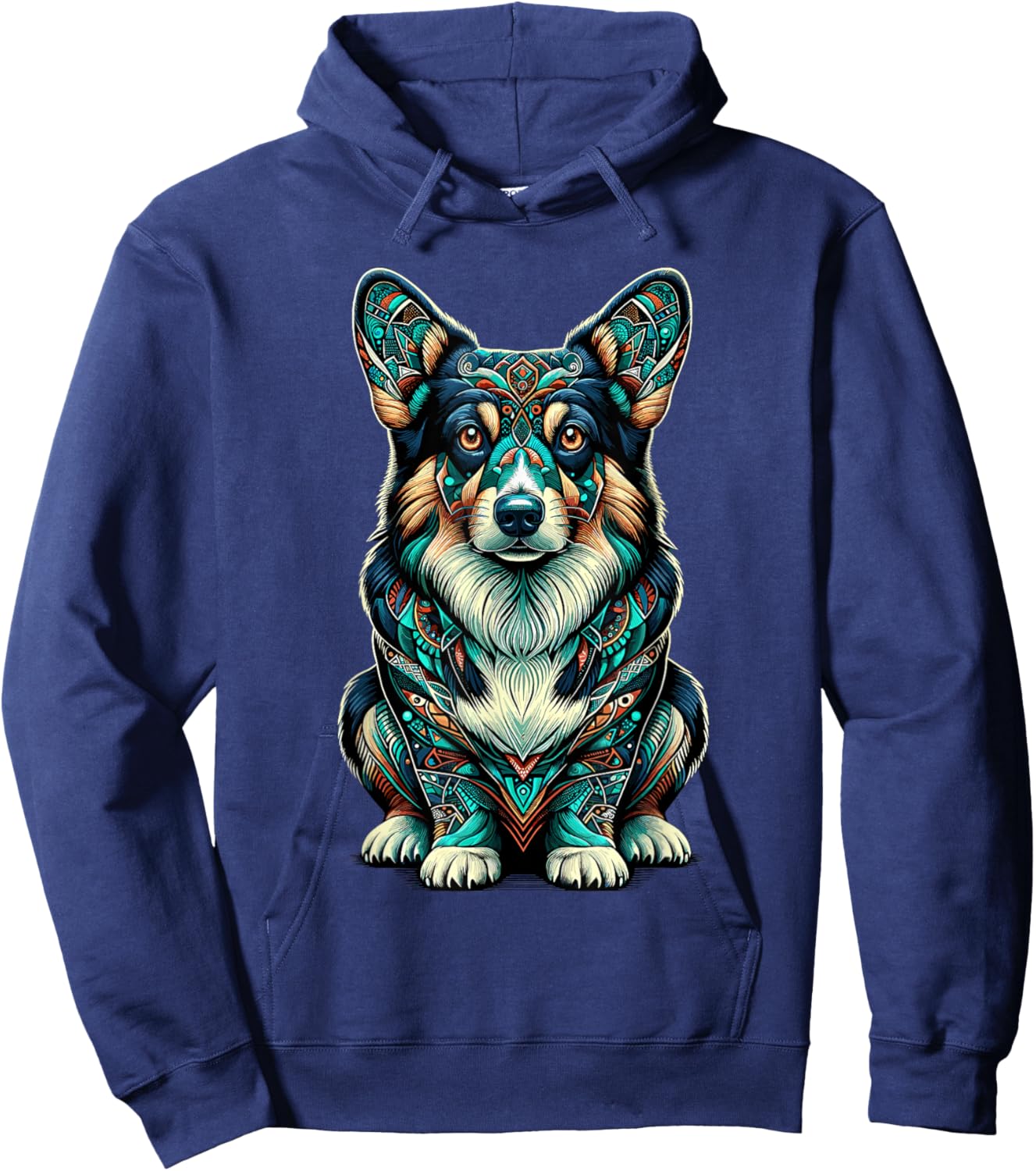 Mandala Art Pembroke Welsh Corgi Corgis Hoodie - Hoodie | Navy
