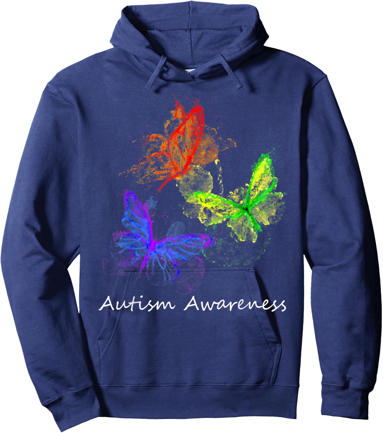 Autism Awareness Butterflies Without Puzzle Pieces Colorful Hoodie - Hoodie | Navy