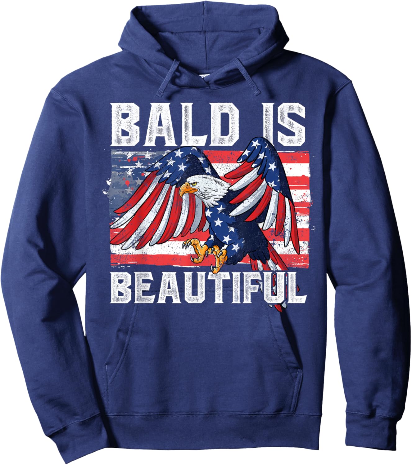 Bald Is Beautiful 4th Of July Hoodie - Hoodie | Navy