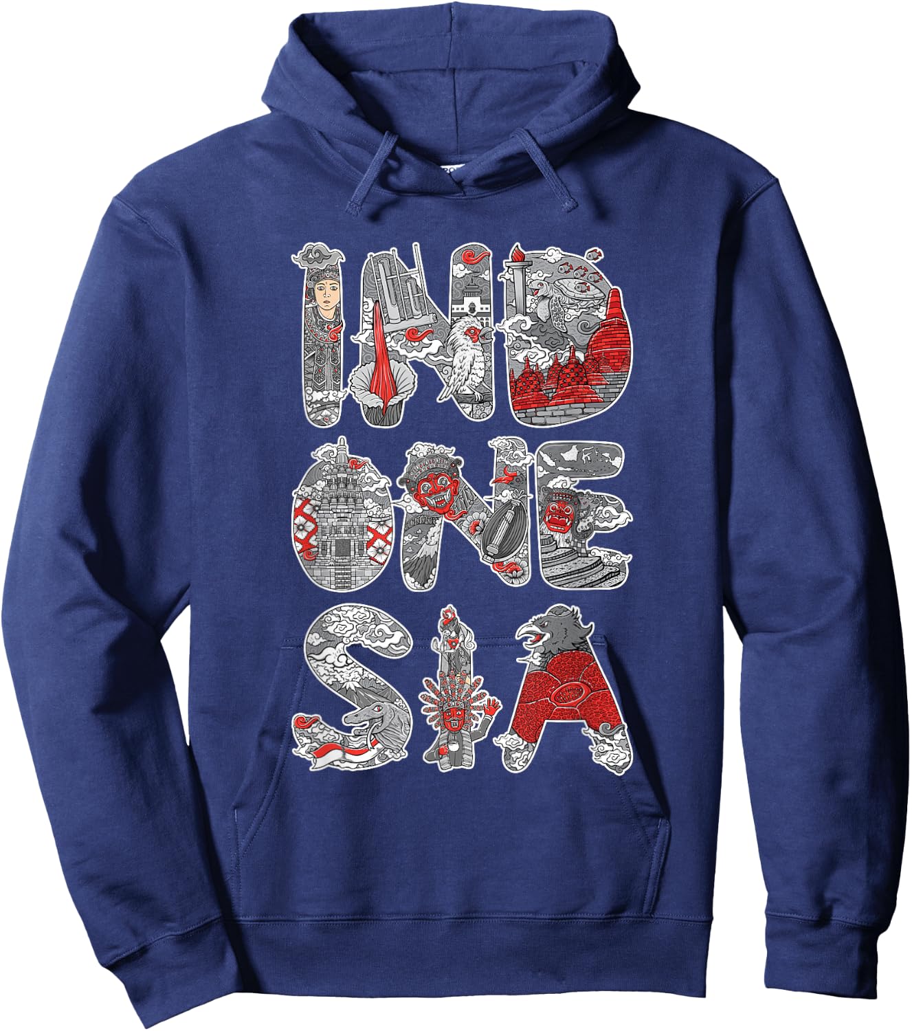 Asia Borobudur Temple Indonesia Hoodie - Hoodie | Navy