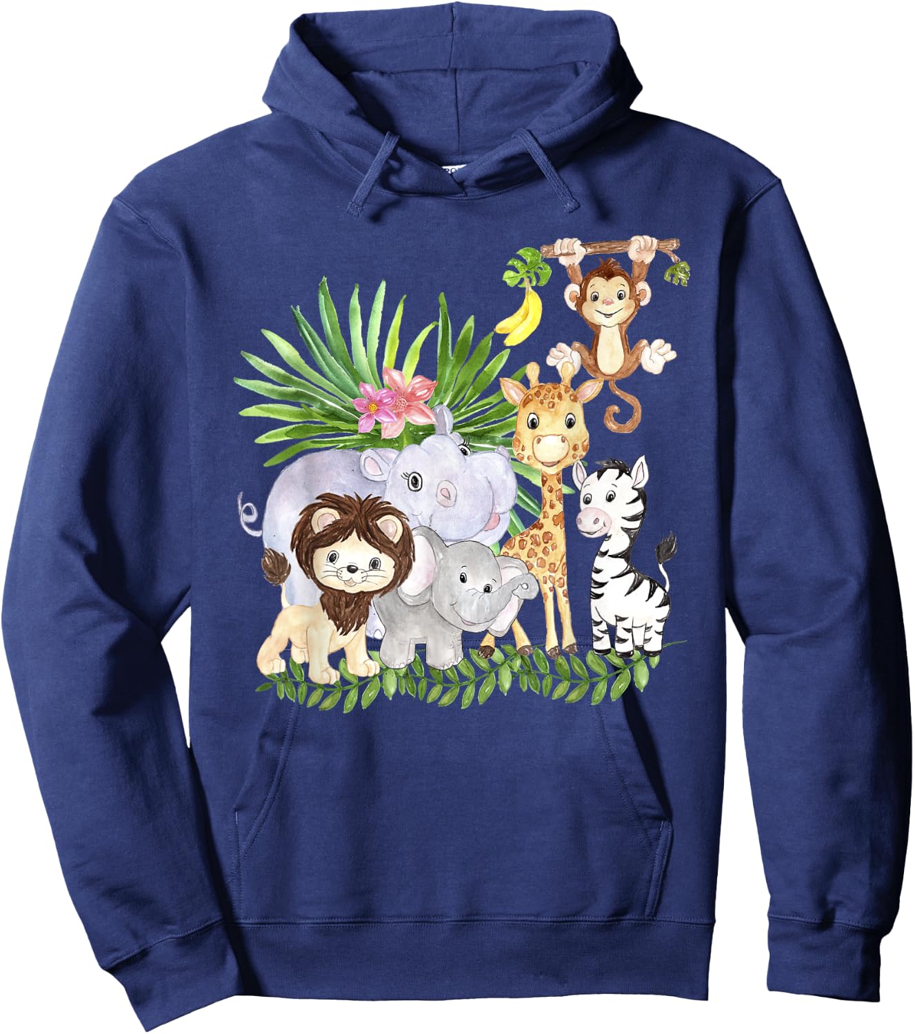 Zoo Animals Wildlife Birthday Party A Day At The Zoo Safari Hoodie - Hoodie | Navy