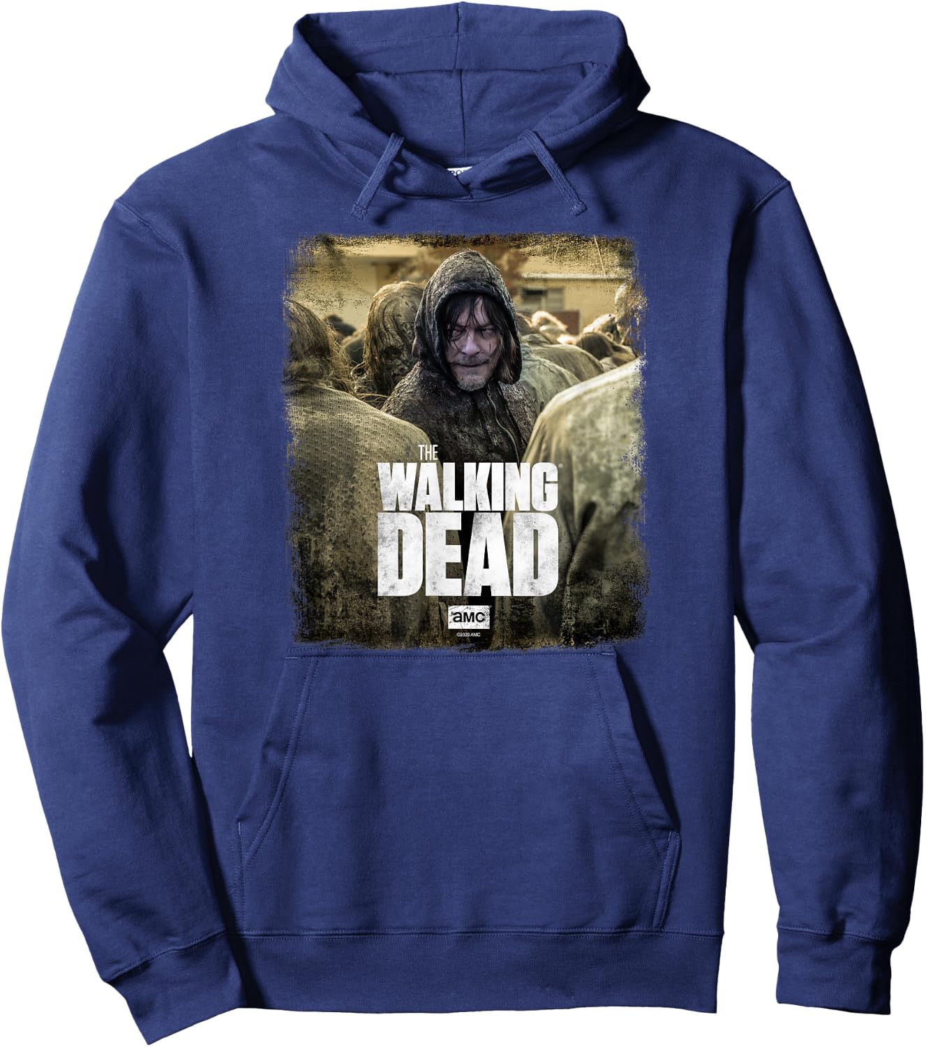 Walking Dead Daryl Dixon X - Men's Black Short Sleeve Hoodie - Hoodie | Navy