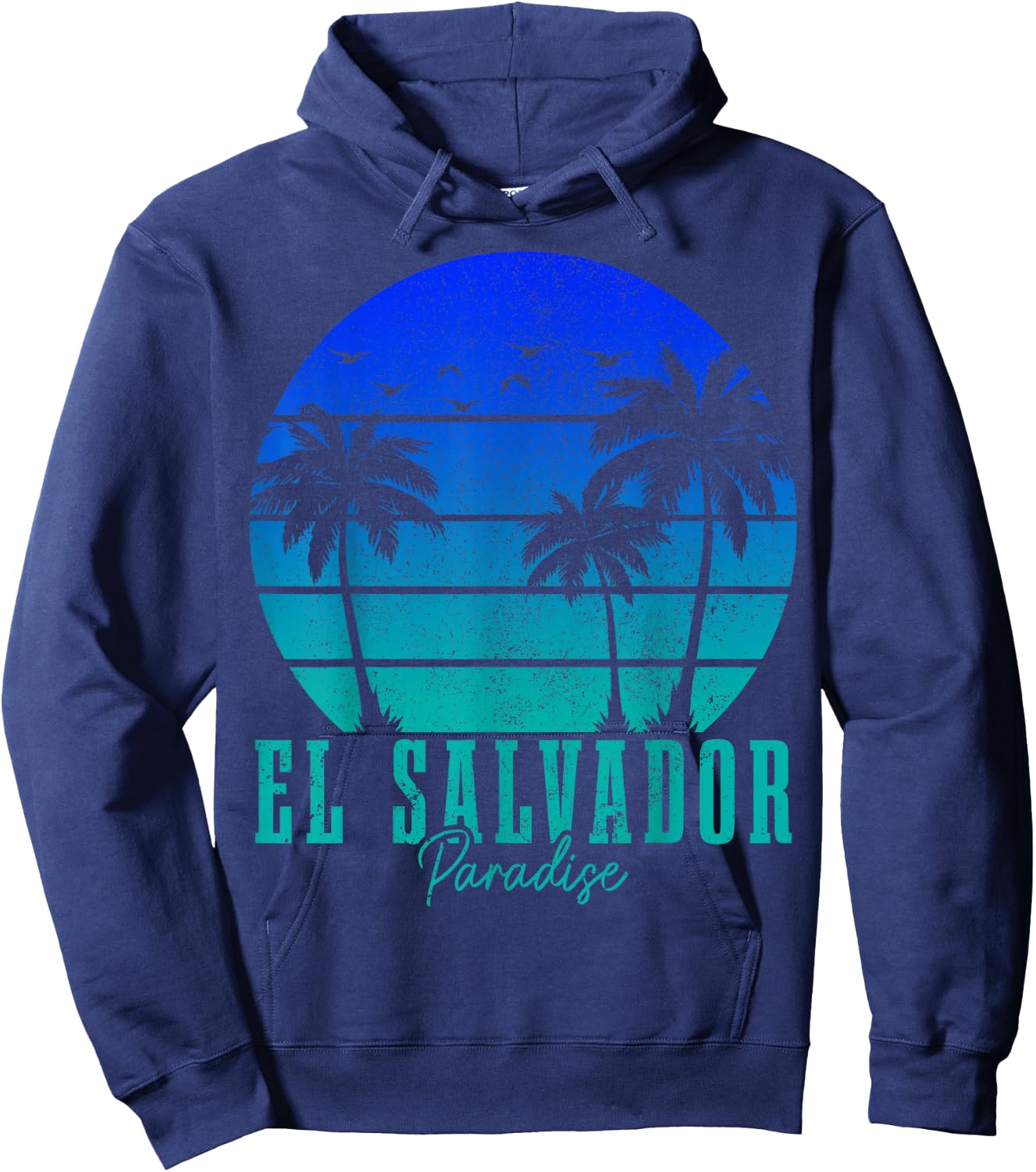 El Salvador Vintage Surfer Salvadoran Beach Souvenir Hoodie - Hoodie | Navy