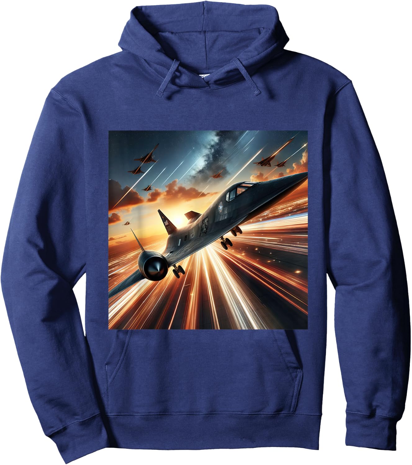 SR 71 Blackbird Fighter Jet Military Aircraft Hoodie - Hoodie | Navy
