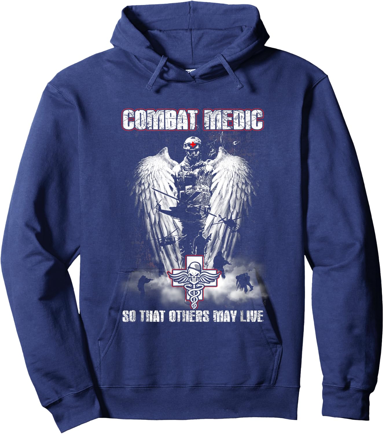 Combat Medic So That Others May Live - Never step back Hoodie - Hoodie | Navy