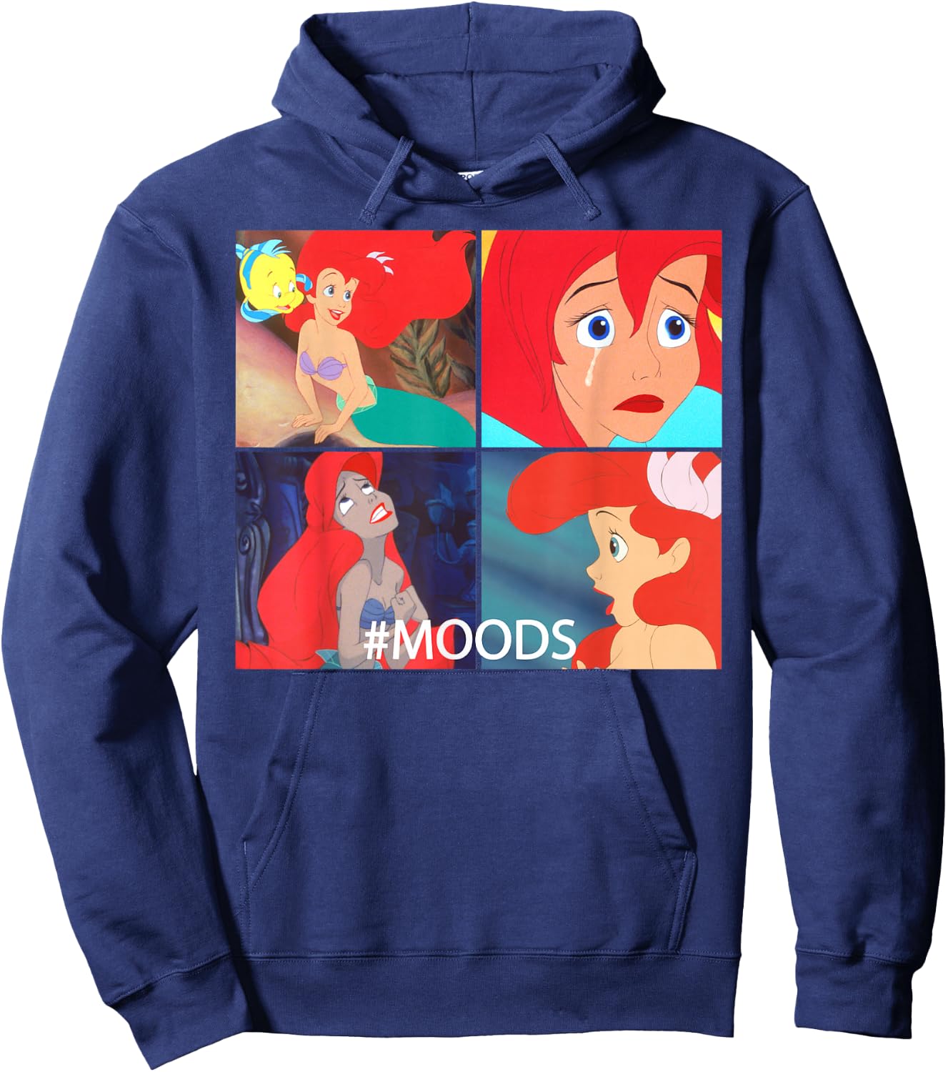 Disney The Little Mermaid Ariel Mood Panels Small Hoodie - Hoodie | Navy