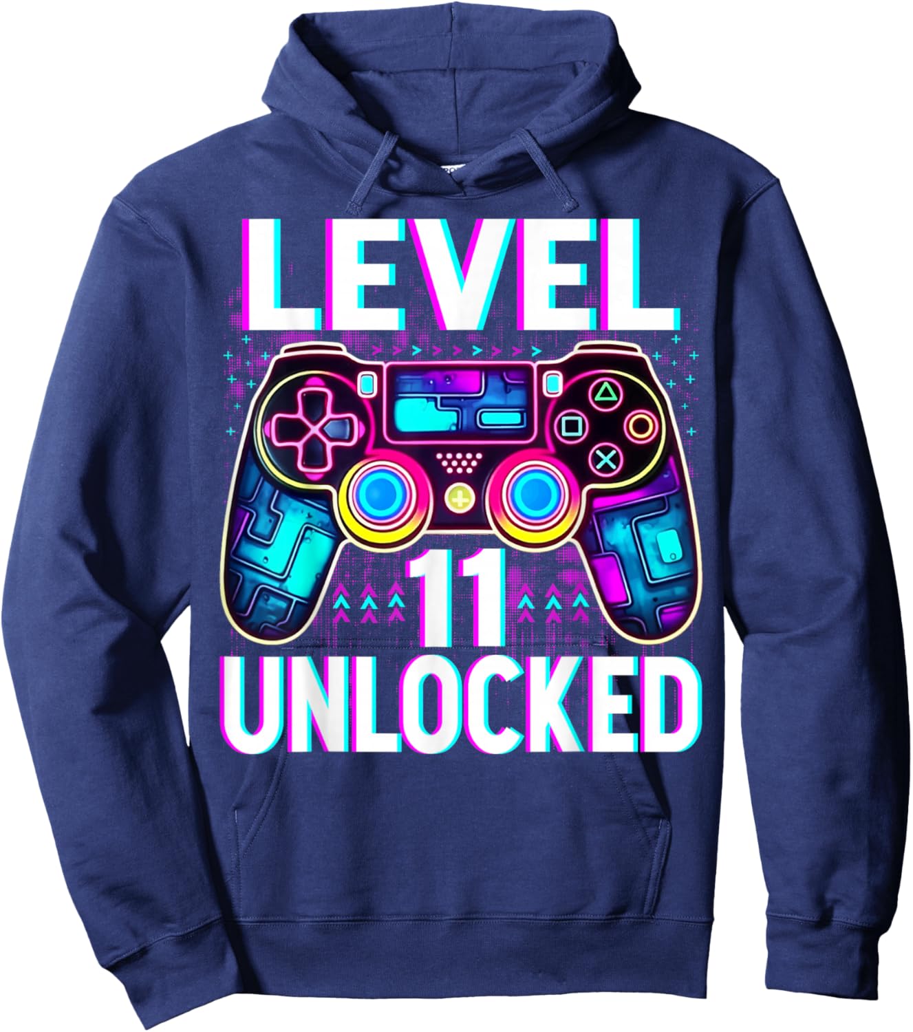Level 11 Unlocked Shirt Funny Video Gamer Geek 11th Birthday Hoodie - Hoodie | Navy