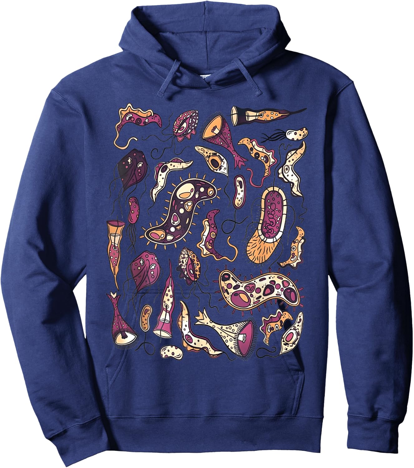 Microbiology Biology Science Bacteriophage Bacteria Anatomy Hoodie - Hoodie | Navy