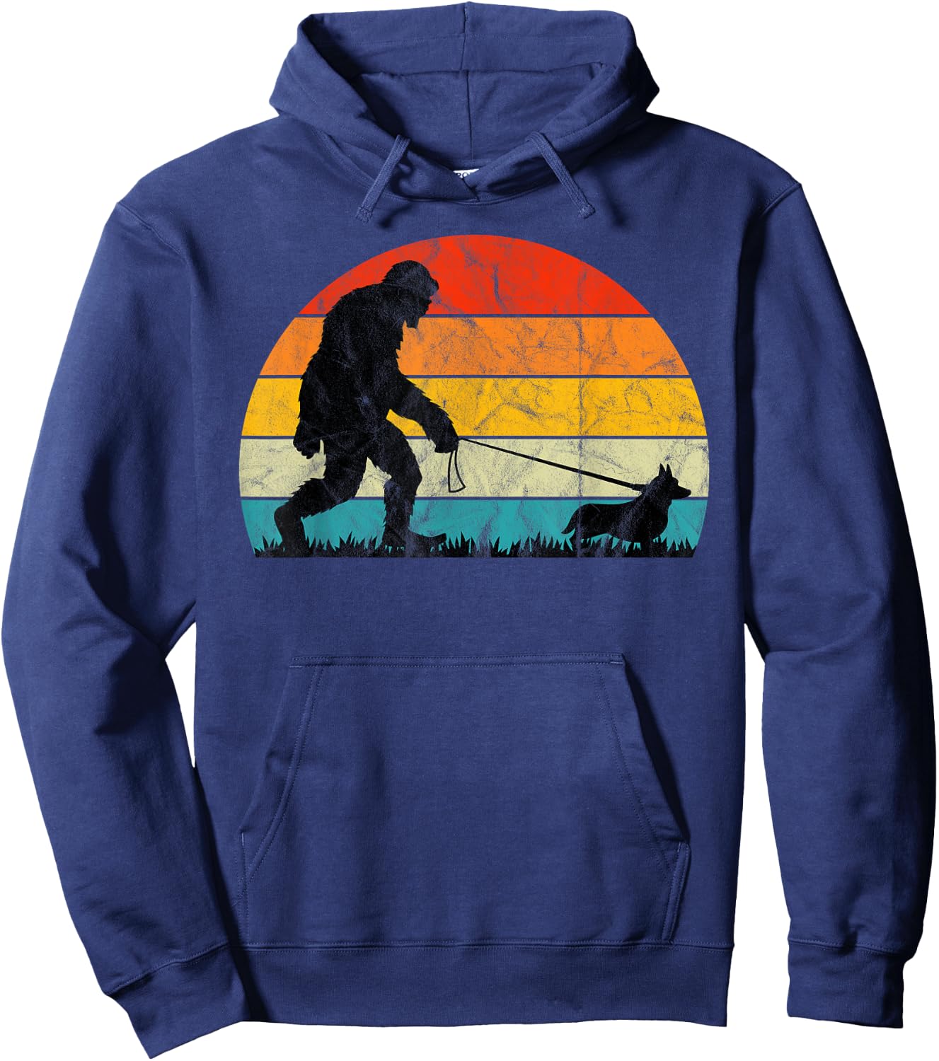 Bigfoot Walking Corgi Dog Training Puppies Mom Dad Lover Women Girls Kids Hoodie - Hoodie | Navy