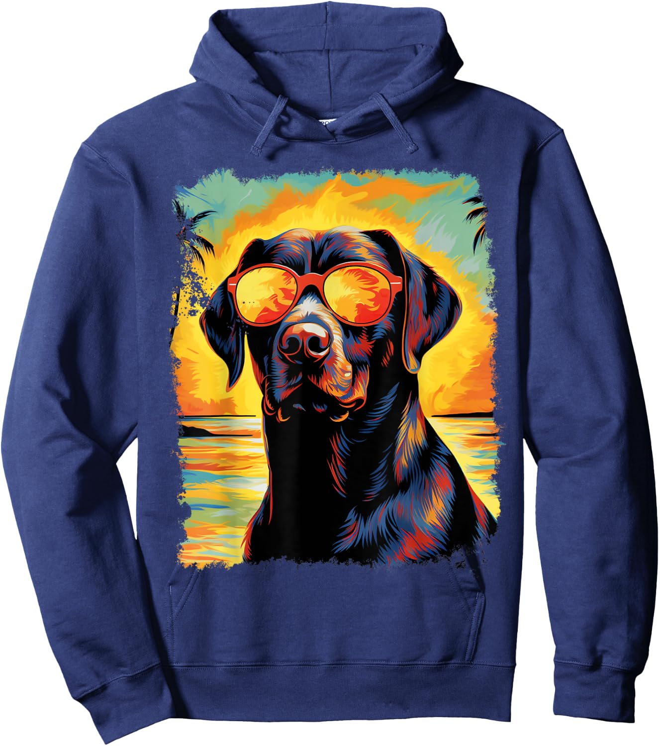Labrador Retriever Hawaiian Hoodie - Hoodie | Navy