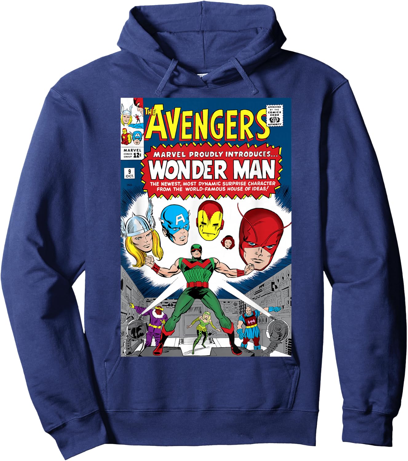 Marvel Avengers Presenting Wonder Man Comic Cover Hoodie - Hoodie | Navy