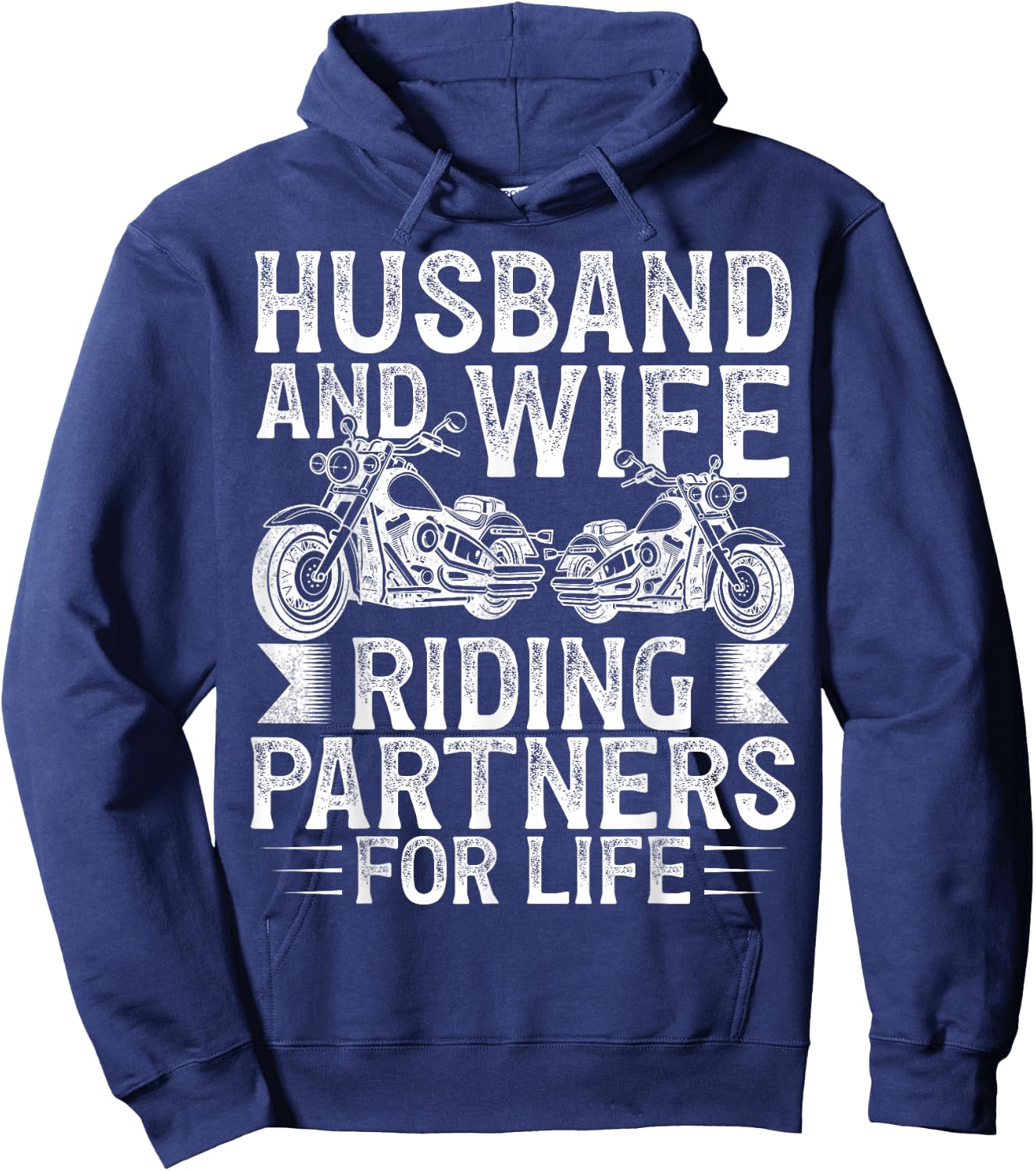 Husband And Wife Riding Partner For Life Motorcycle Biker Hoodie - Hoodie | Navy