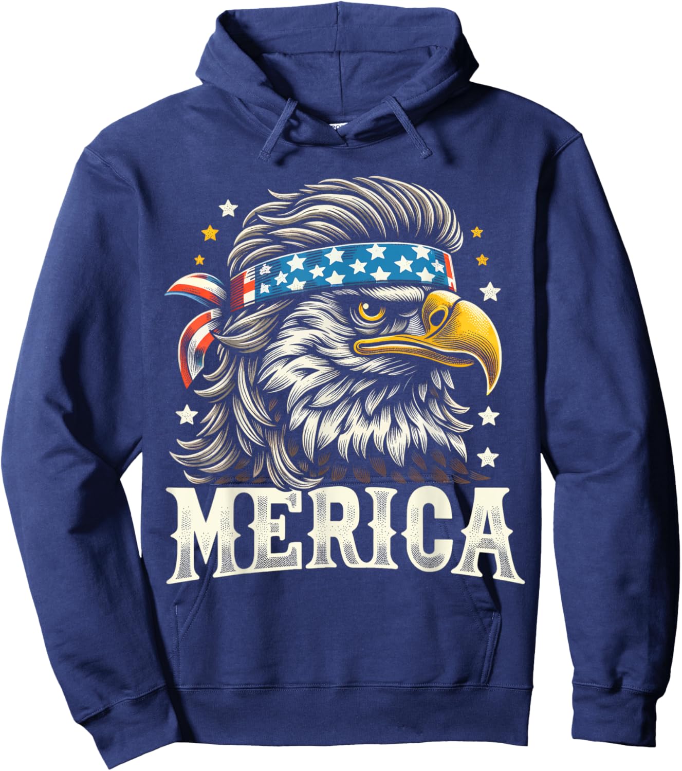 4th of July Patriotic Funny Eagle July 4th USA Merica Kids Men Hoodie - Hoodie | Navy