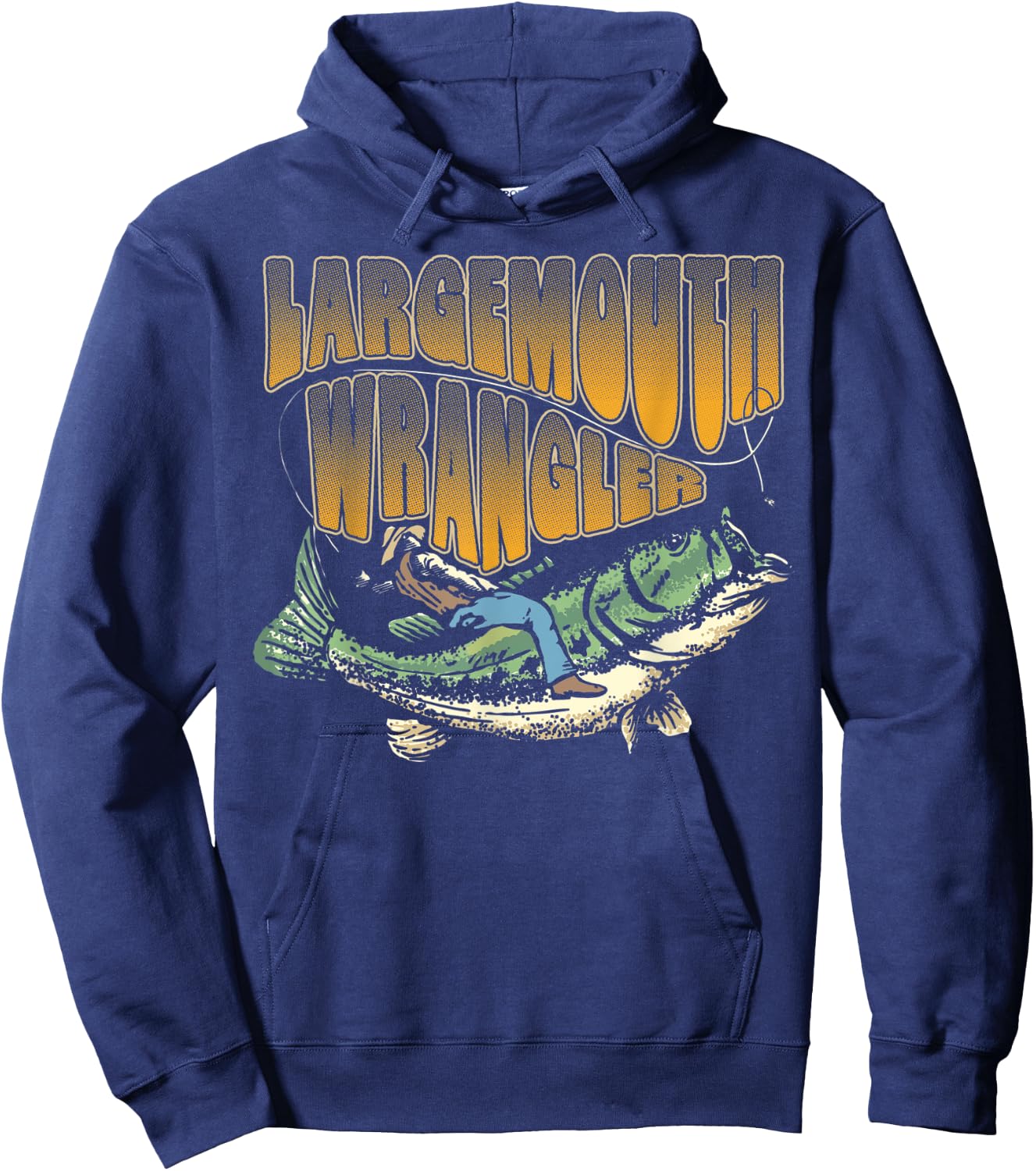 Largemouth Bass Wrangler Funny Bass Fisherman Fishing Hoodie - Hoodie | Navy