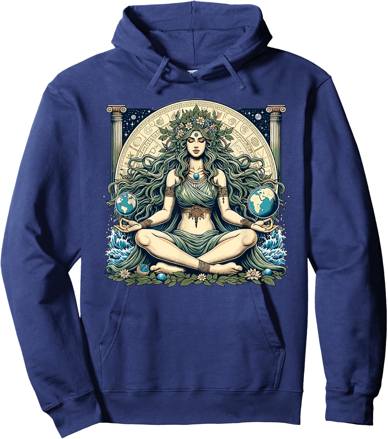 Earth Day Gaia Greek Pagan Mother Earth Hippie Nature Witchy Hoodie - Hoodie | Navy