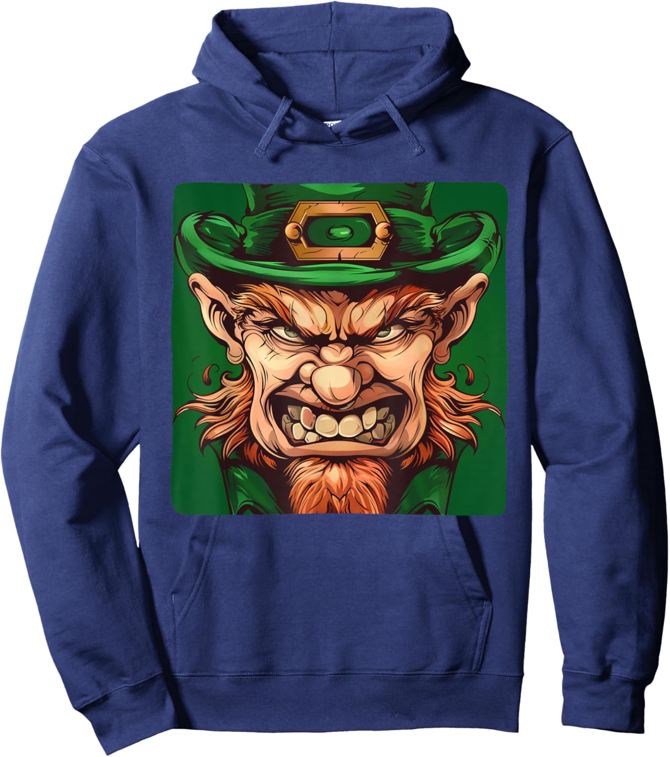 Angry Leprechaun Face Costume for Adults and Kids Hoodie - Hoodie | Navy