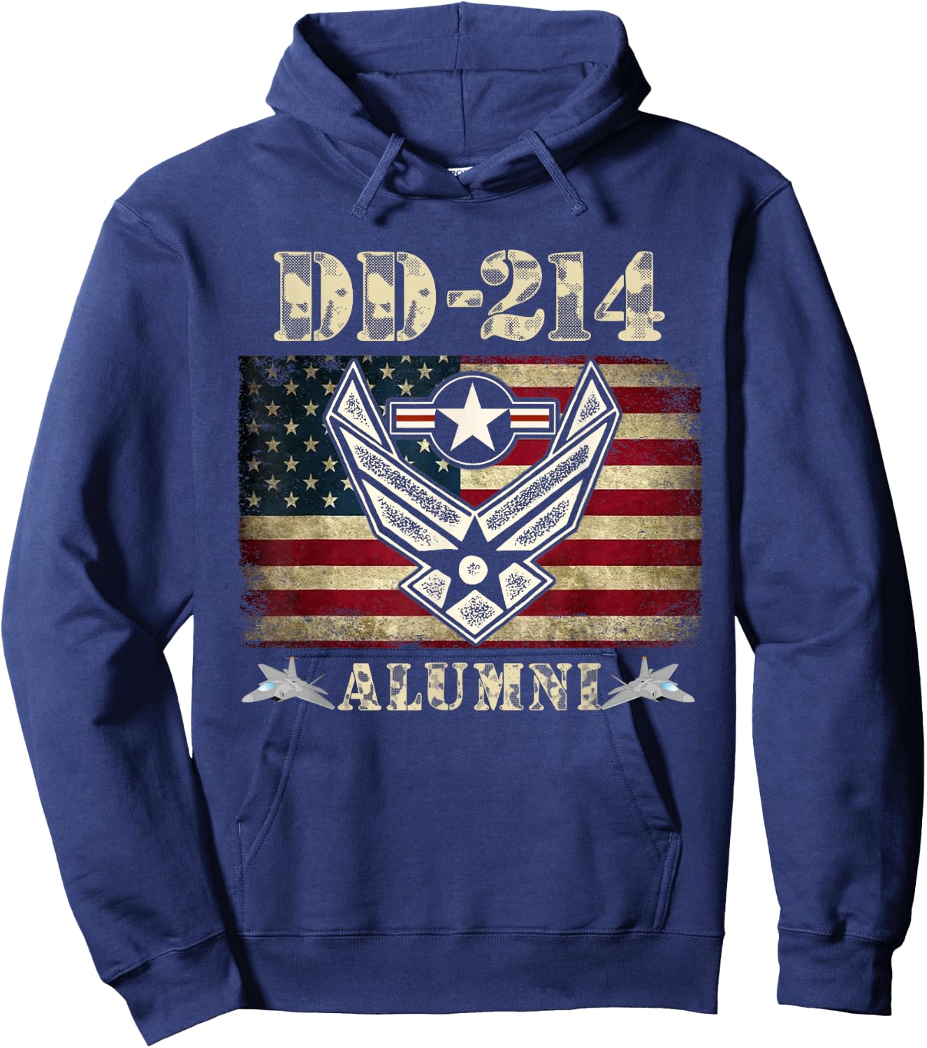 DD-214 Alumni Air Force Military Veteran American Flag USAF Hoodie - Hoodie | Navy