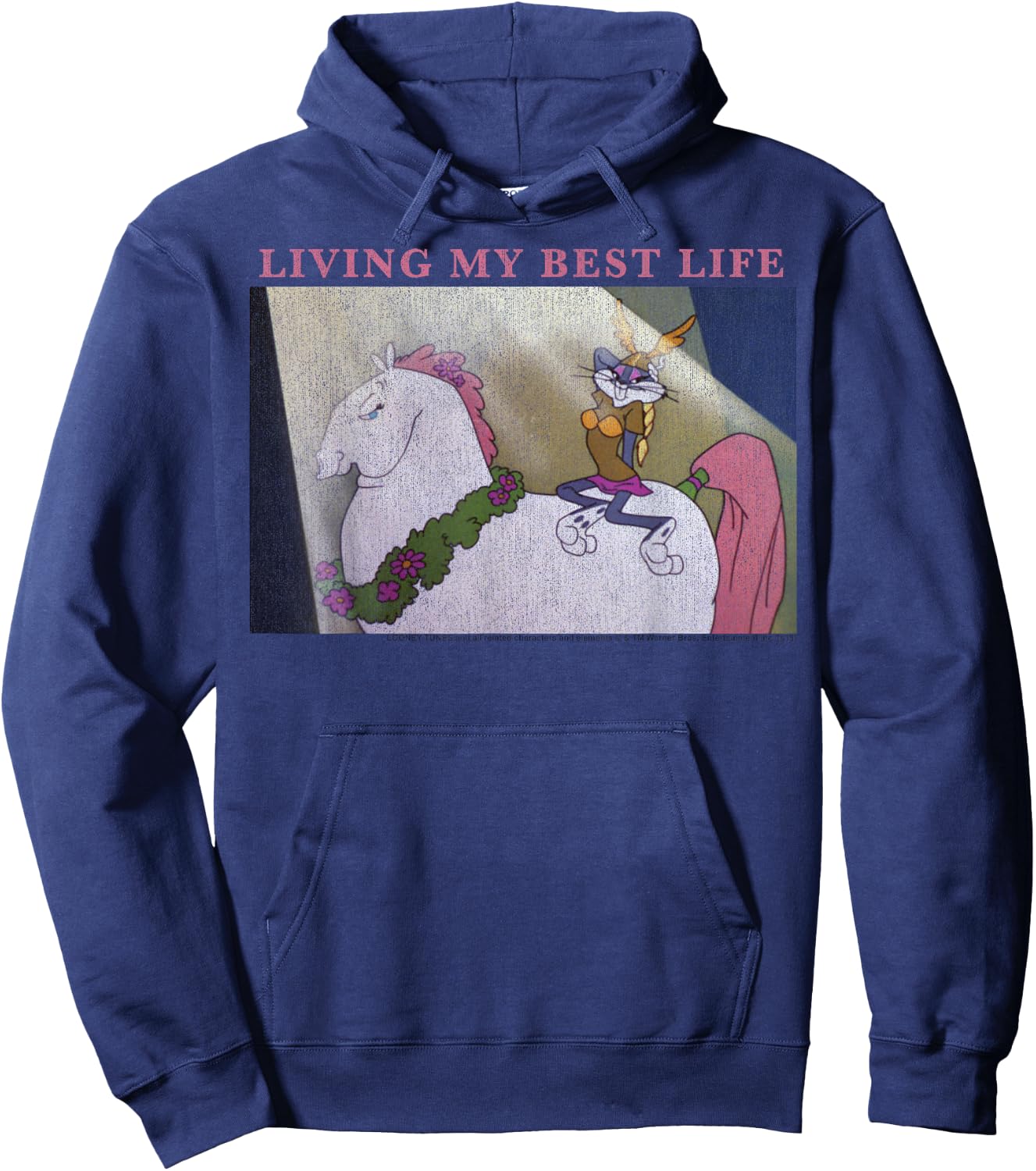 Looney Tunes Bugs Bunny Living My Best Life Hoodie - Hoodie | Navy