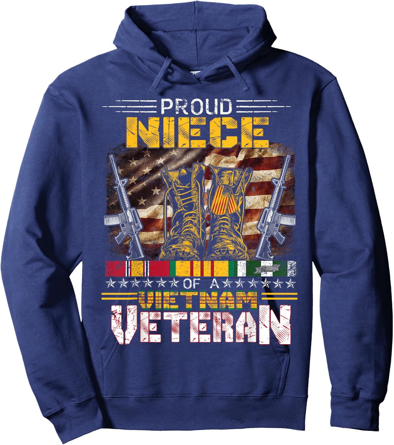 Proud Niece Of A Vietnam Veteran Shirt | Vietnam War Vet Hoodie - Hoodie | Navy