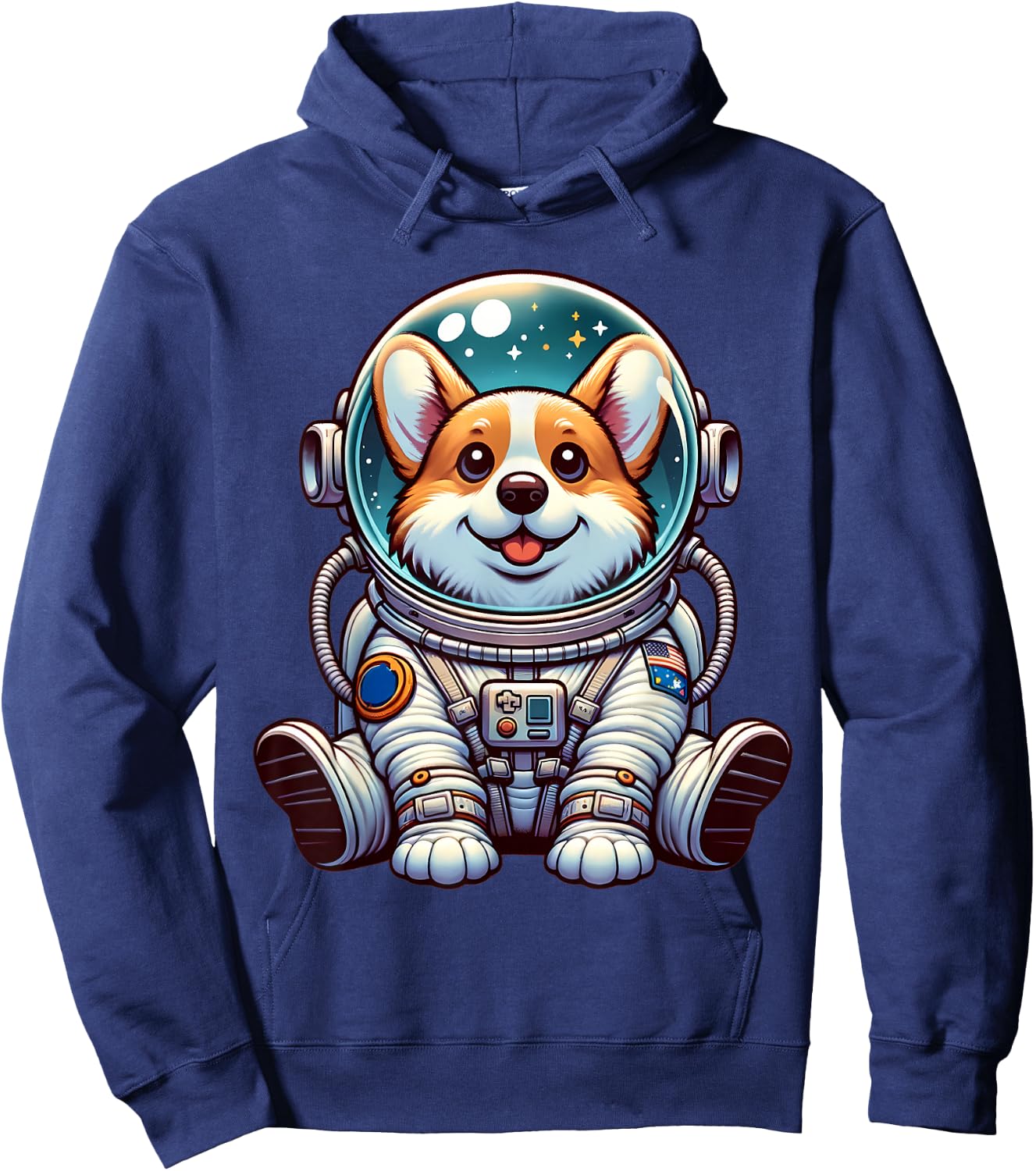 Cute Corgi Astronaut Dog Helmet Space Men Women Kids Hoodie - Hoodie | Navy