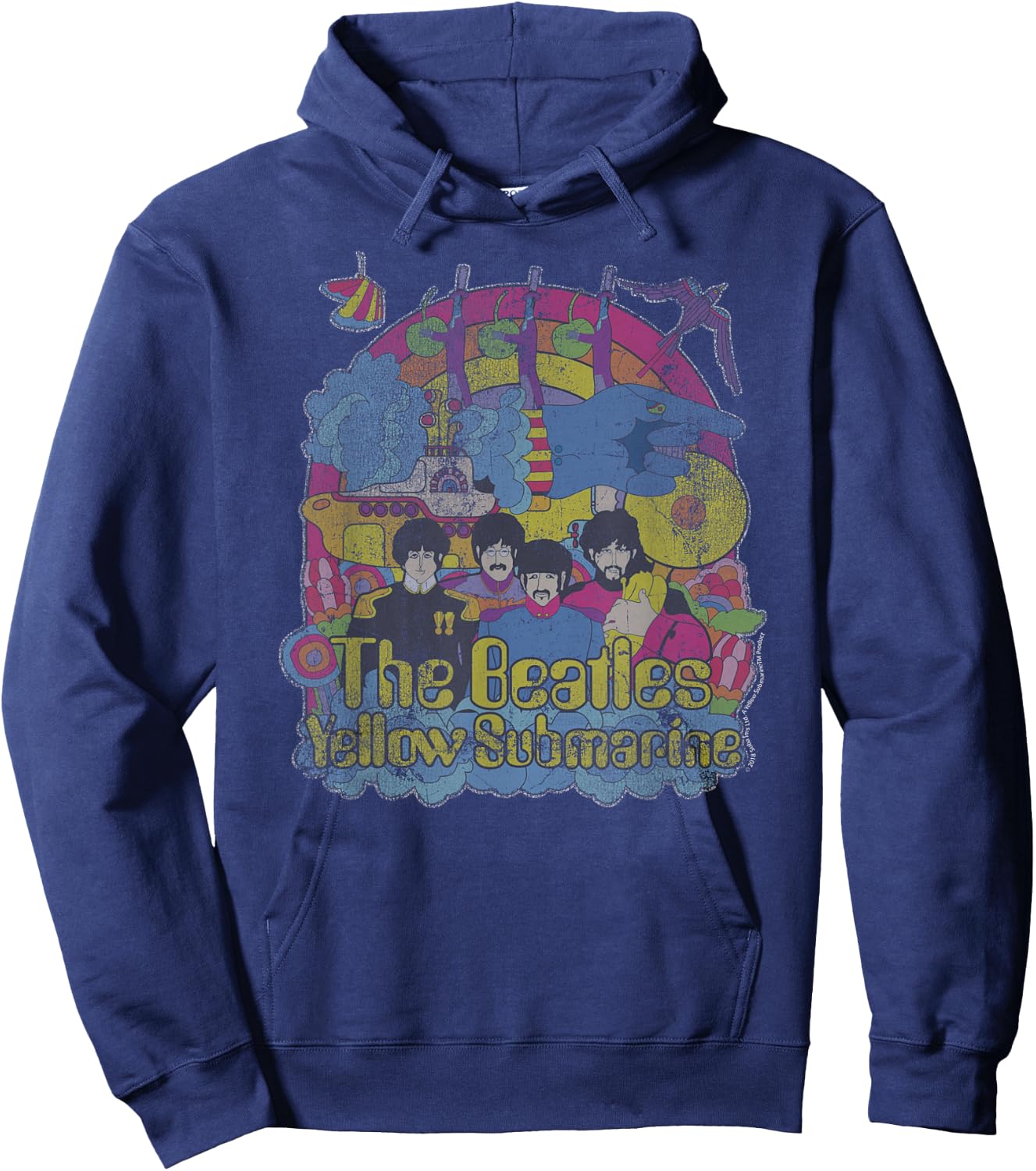 The Beatles - Yellow Submarine Bursting Beatles Hoodie - Hoodie | Navy